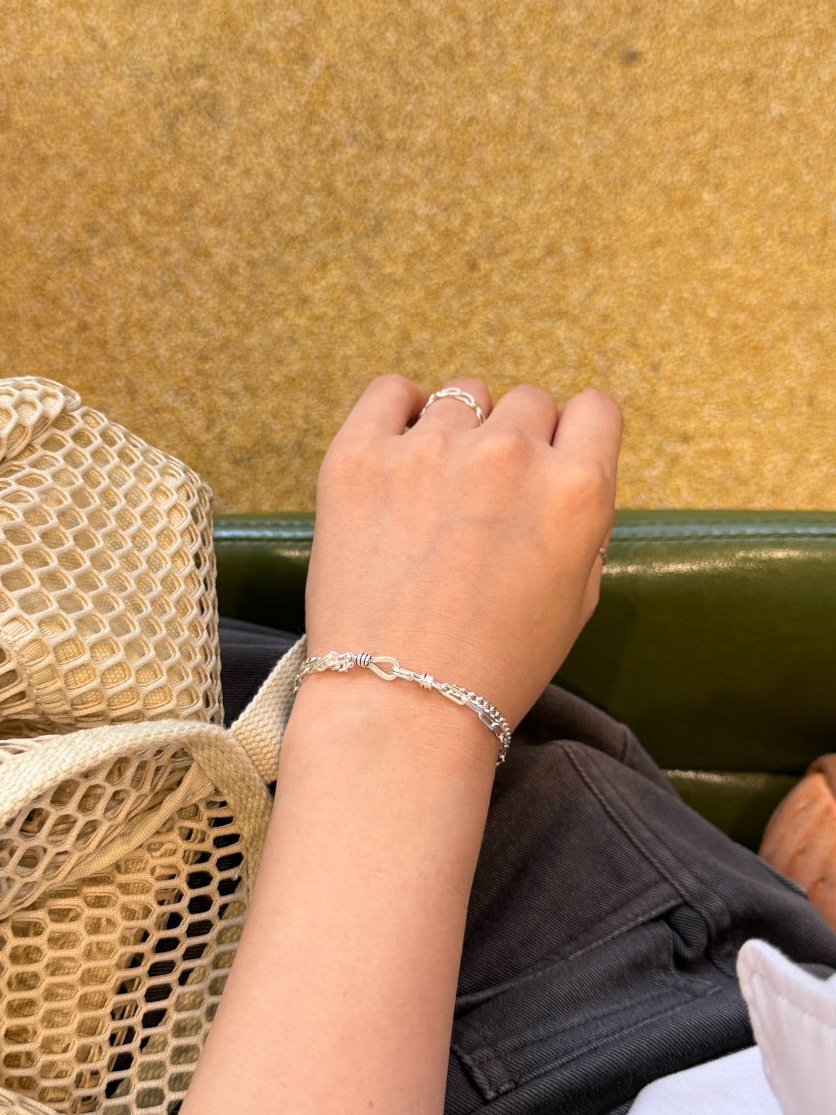 Silver 925 Double-strand Big Chain Hook Bracelet B260638320 - 이미지 2