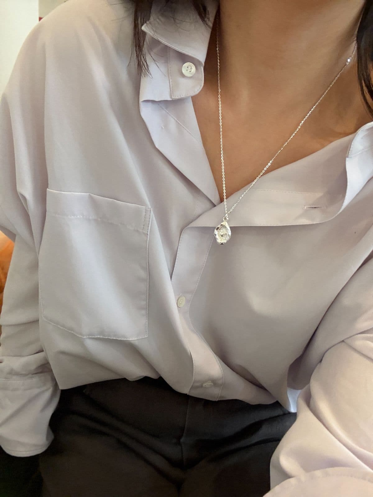 Silver 925 Rough Heart 50-70cm Chain Necklace N260658688 - 이미지 5