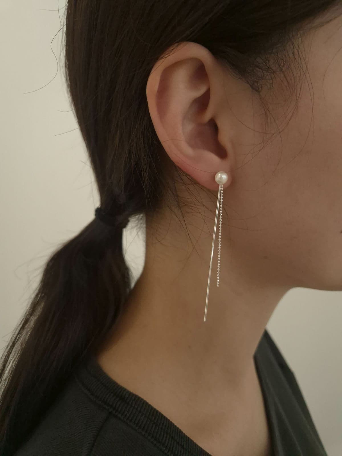 Silver 925 Freshwater Pearl Drop Post Earrings E230450870 - 이미지 1