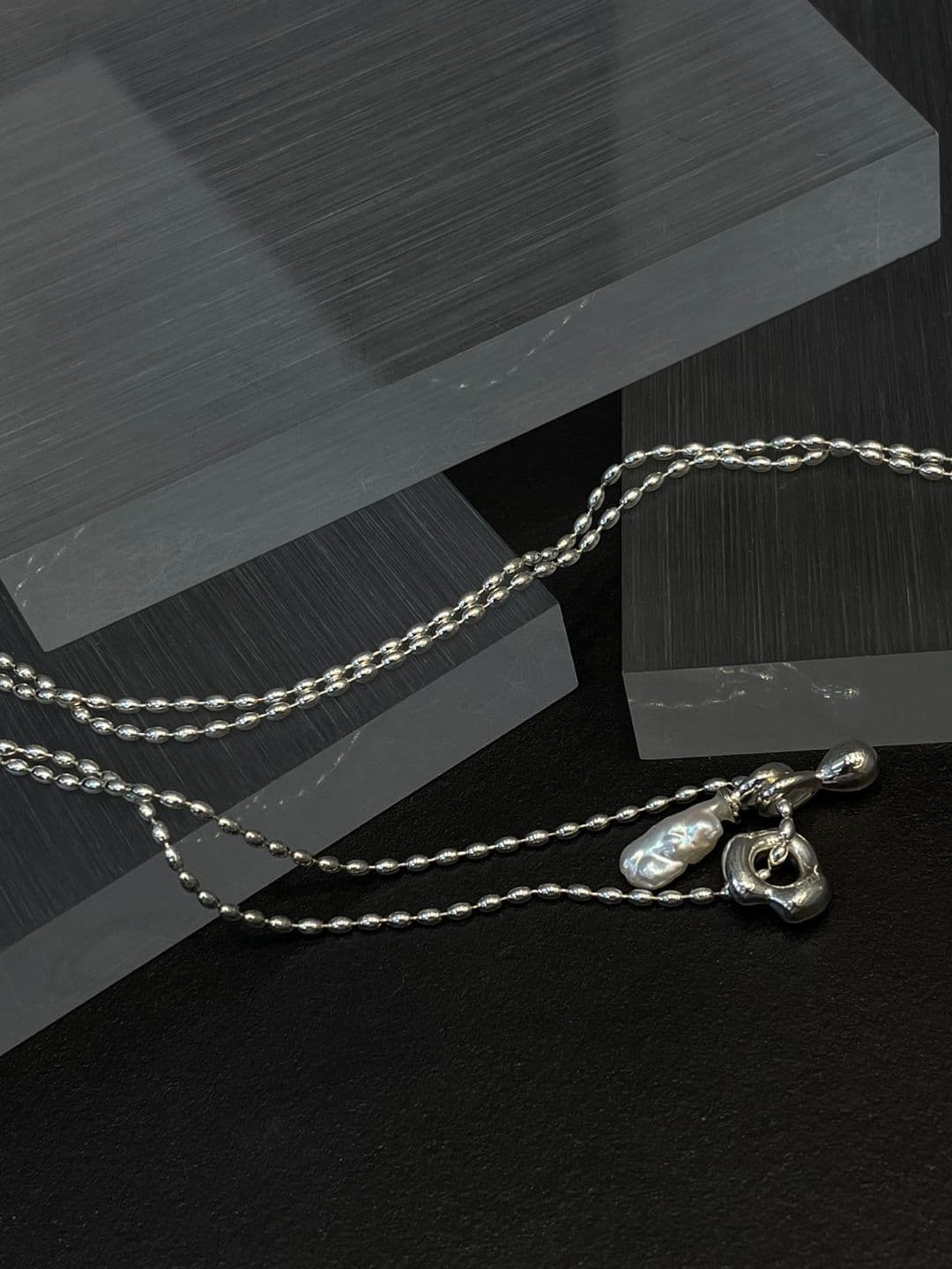 Silver 925 3 Pendant 50cm Silver Ball Necklace N260683579 - 이미지 7