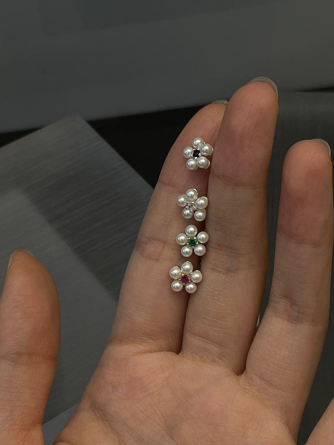 Silver 925 Classic Pearl Cubic Piercing P230478710 - 이미지 1