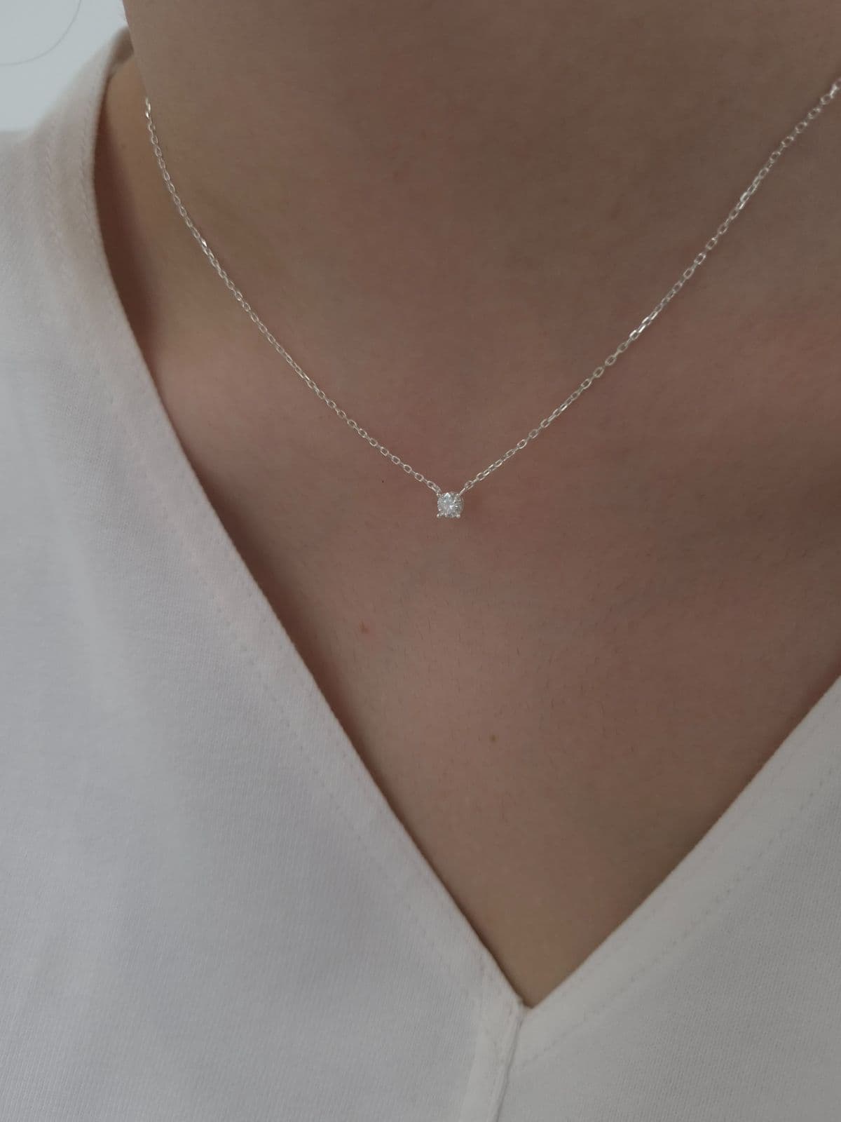 Silver 925 4mm Moissanite Necklace N260655295 - 이미지 1