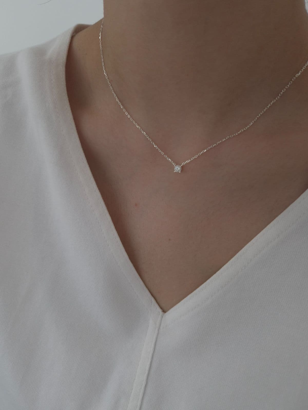 Silver 925 4mm Moissanite Necklace N260655295 - 이미지 2