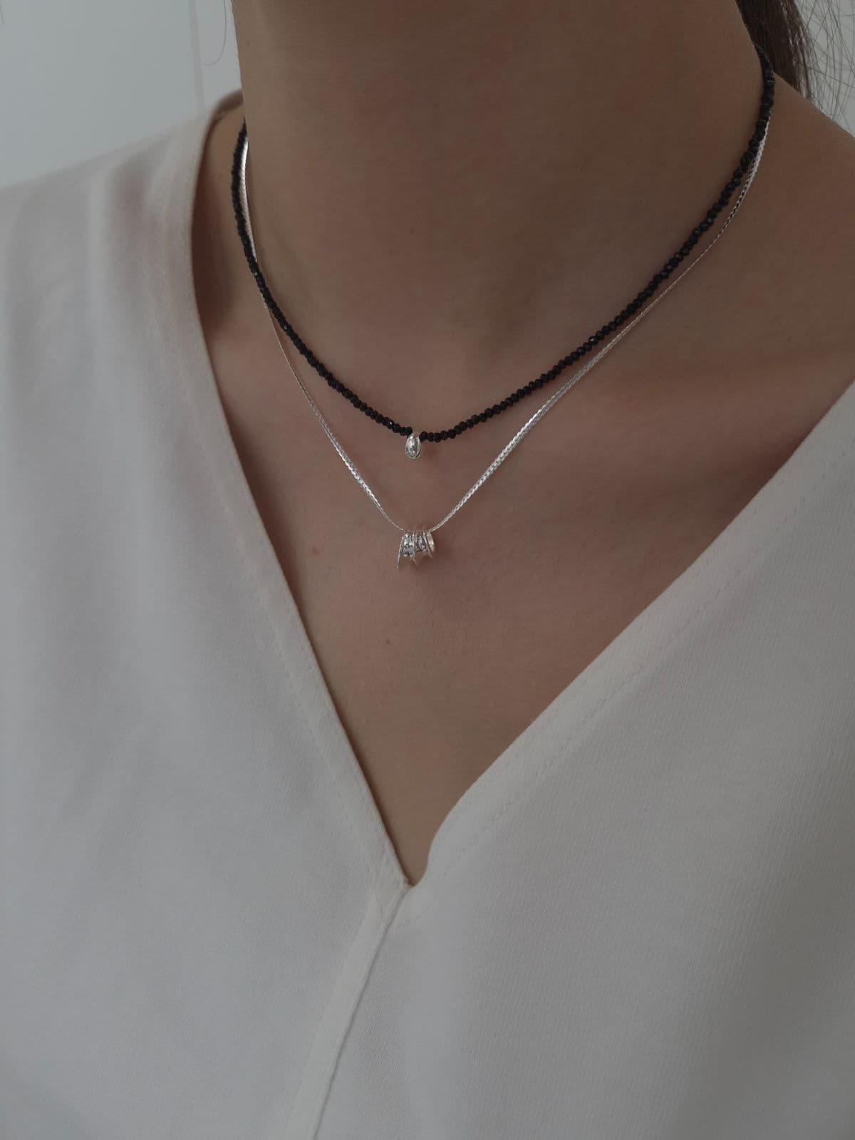 Silver 925 Spinel Teardrop Necklace N260660146 - 이미지 3