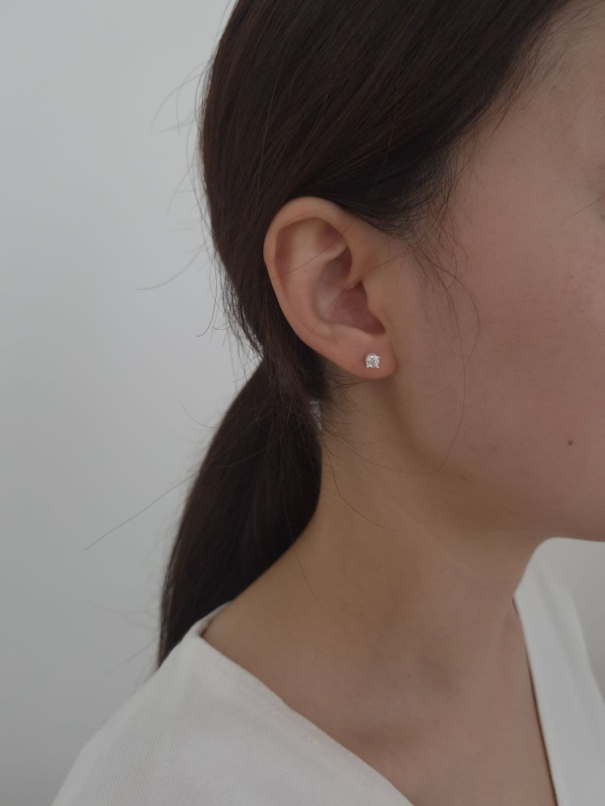 Silver 925 4mm Moissanite Post Earrings E260616580 - 이미지 2