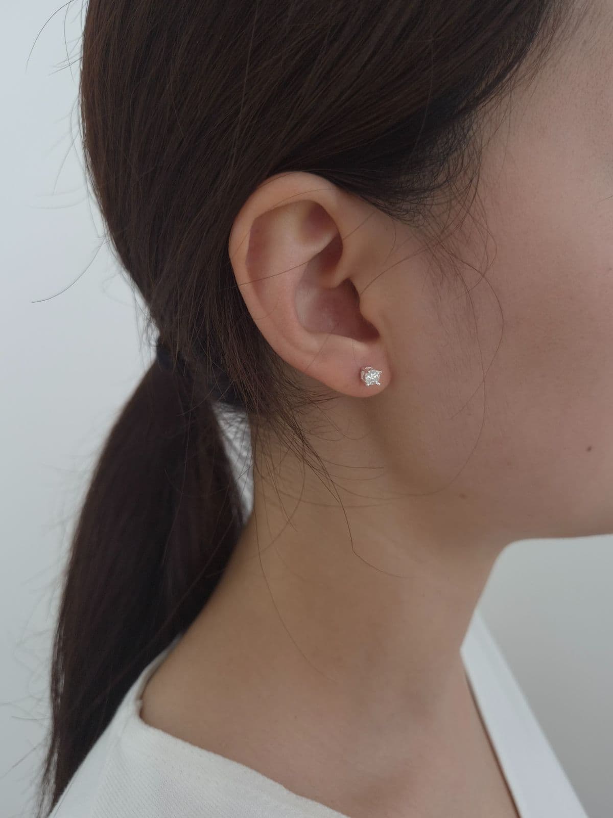 Silver 925 4mm Moissanite Post Earrings E260616580 - 이미지 3