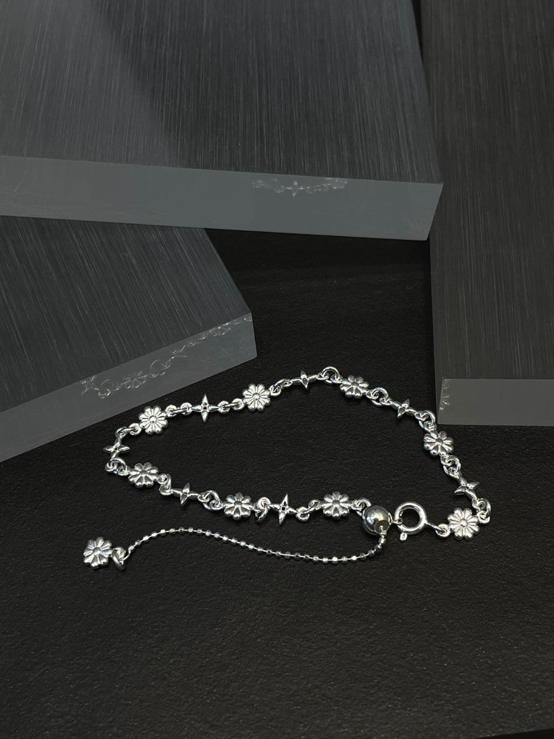 Silver 925 Flower Star Slide Bracelet B260630323 - 이미지 7