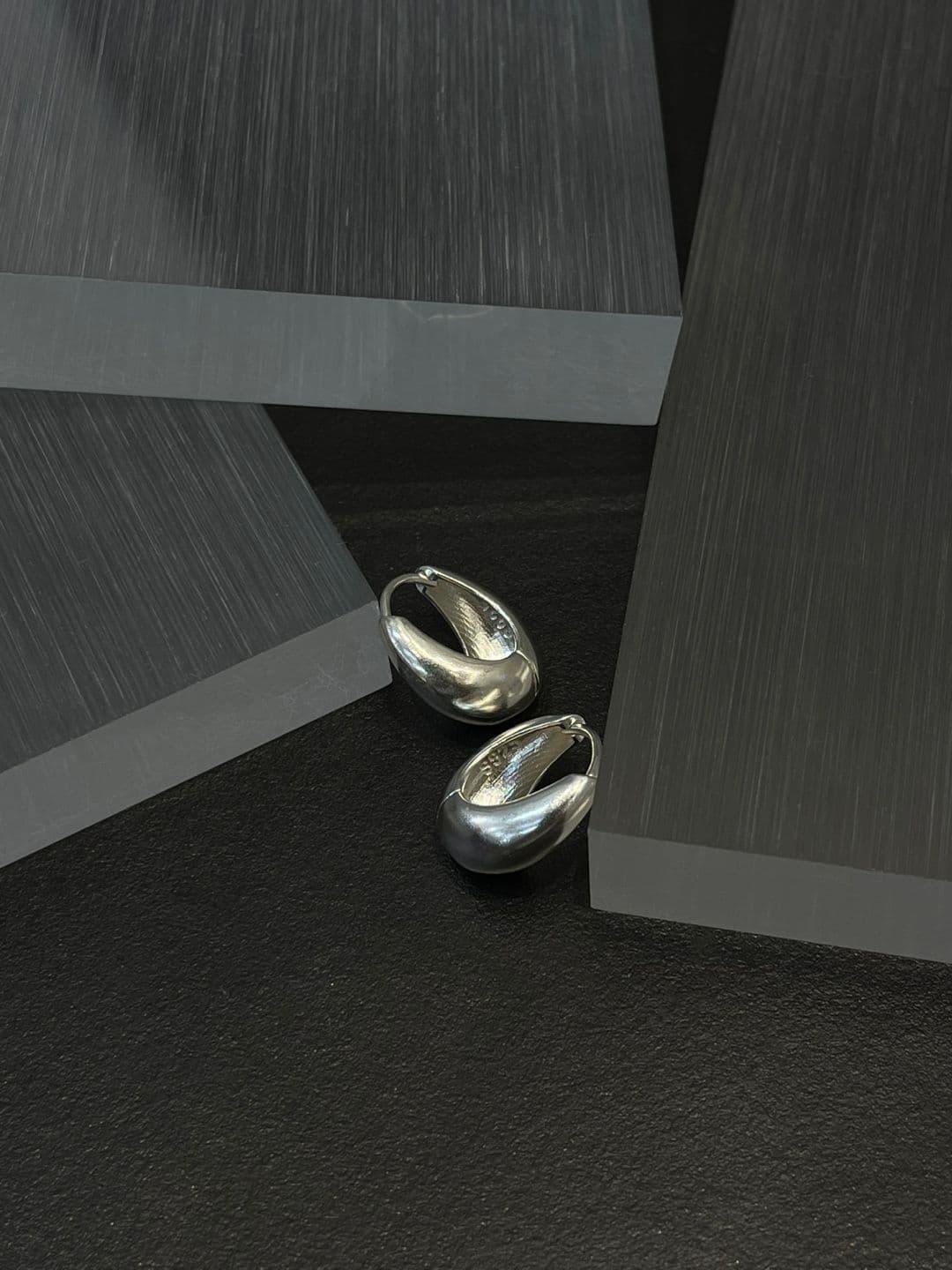 Silver 925 Big Round One-Touch C-Shape Earrings E260604806 - 이미지 7