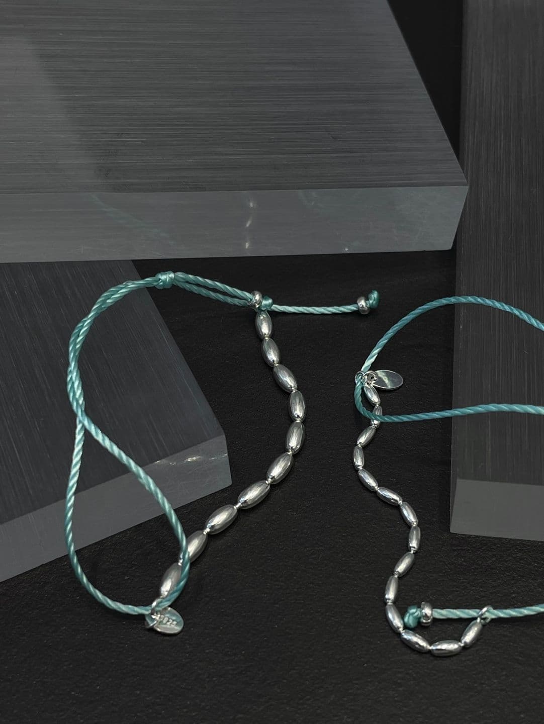 Silver 925 Waxed Strap Silver Ball Bracelet B260685301 - 이미지 8