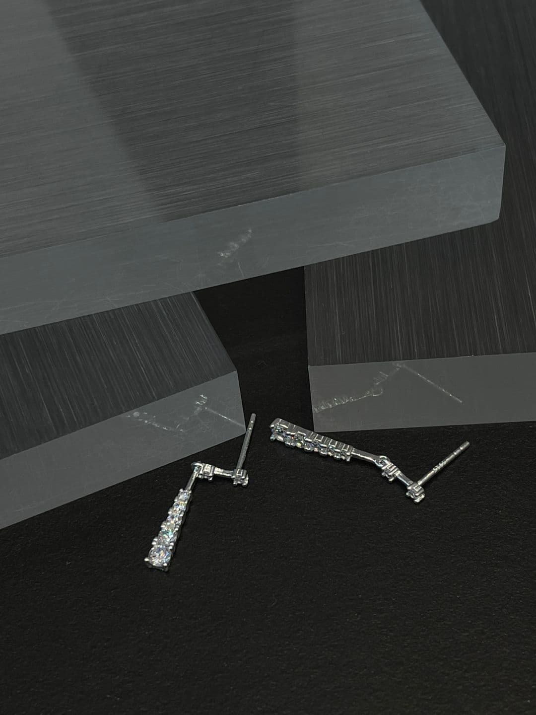 Silver 925 Cubic Drop Post Earrings E230338377 - 이미지 4