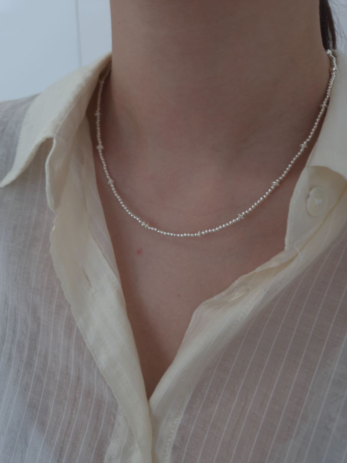 Silver 925 Classic Silver Ball Necklace N260778860 - 이미지 3