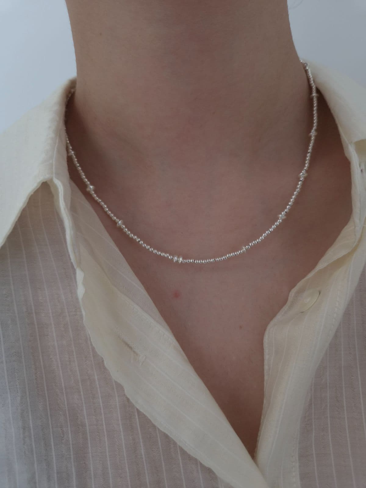 Silver 925 Classic Silver Ball Necklace N260778860 - 이미지 2