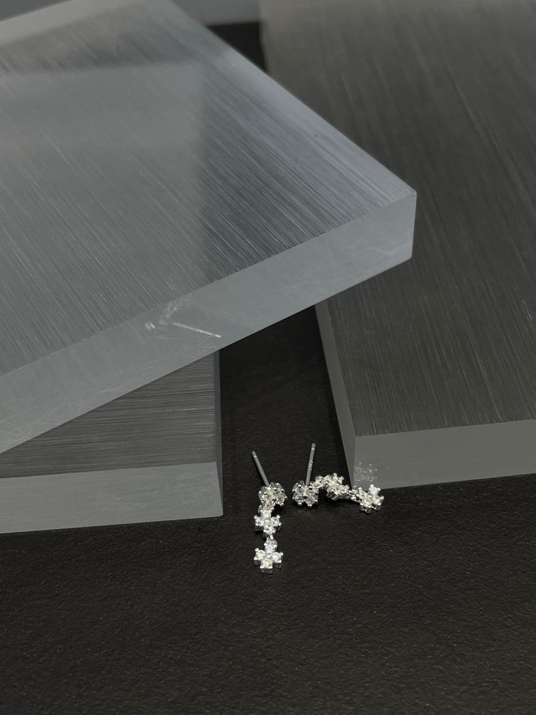 Silver 925 Cubic Cross Drop Earrings E260786933 - 이미지 7