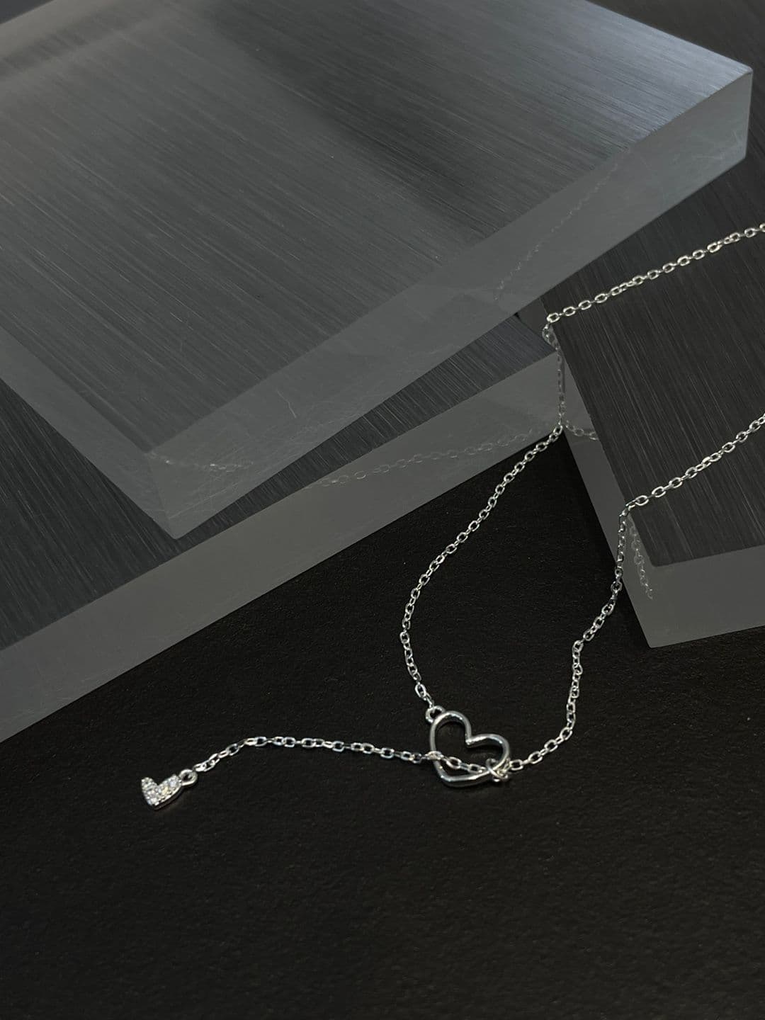 Silver 925 Heart Slide Cubic Necklace N230689046 - 이미지 6