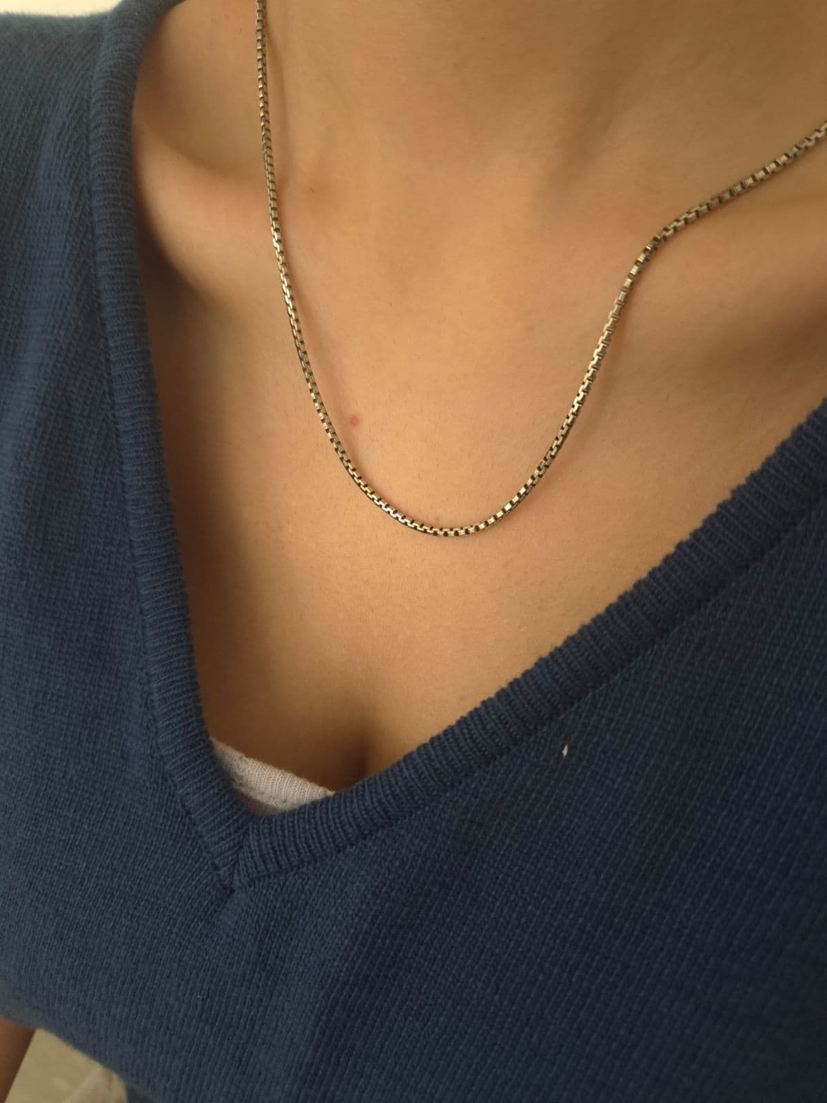 Silver 925 Oxidized Chain 50-60cm Necklace N260735666 - 이미지 2