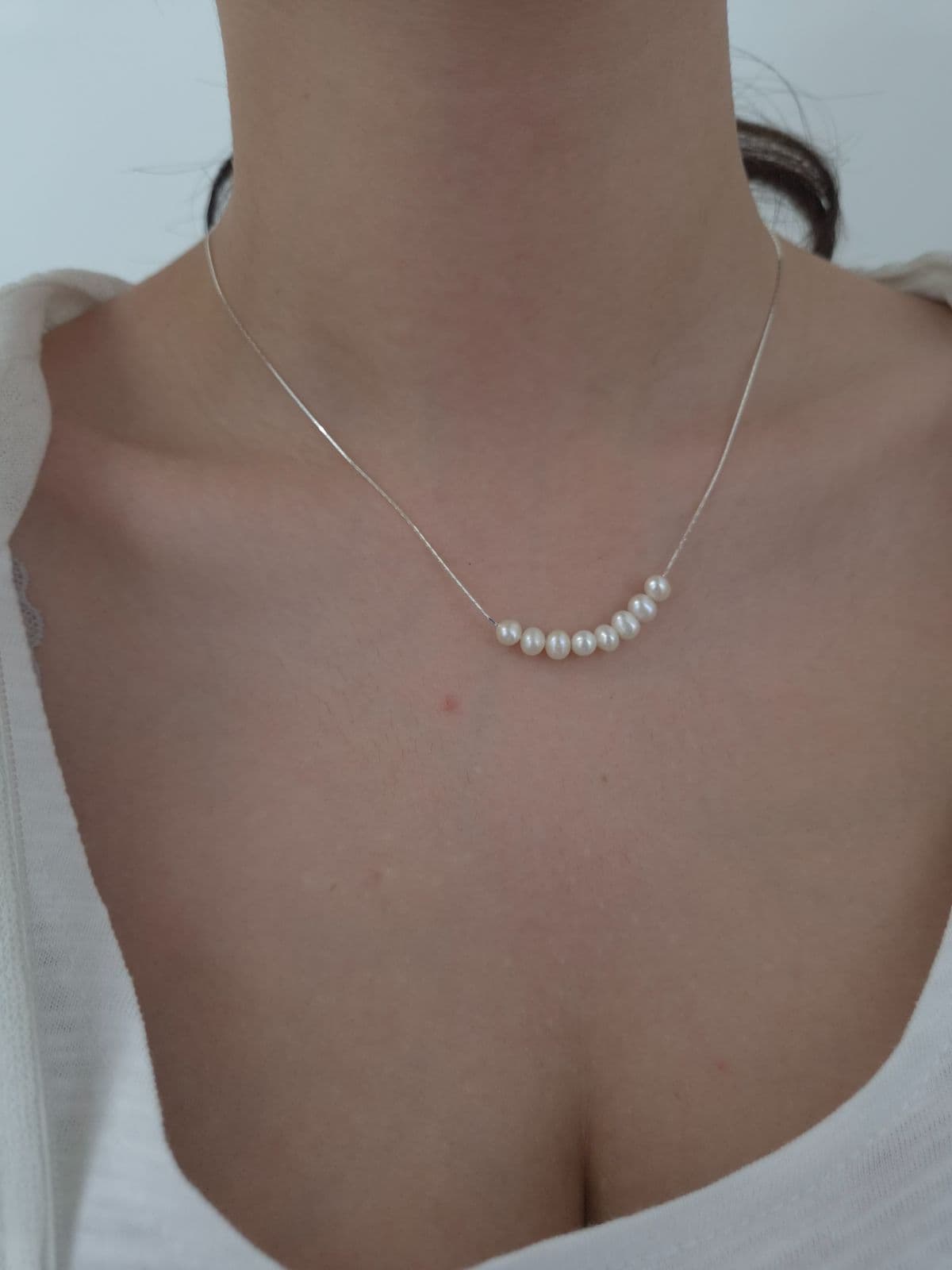 Silver 925 Freshwater Pearl Necklace N231222921 - 이미지 5