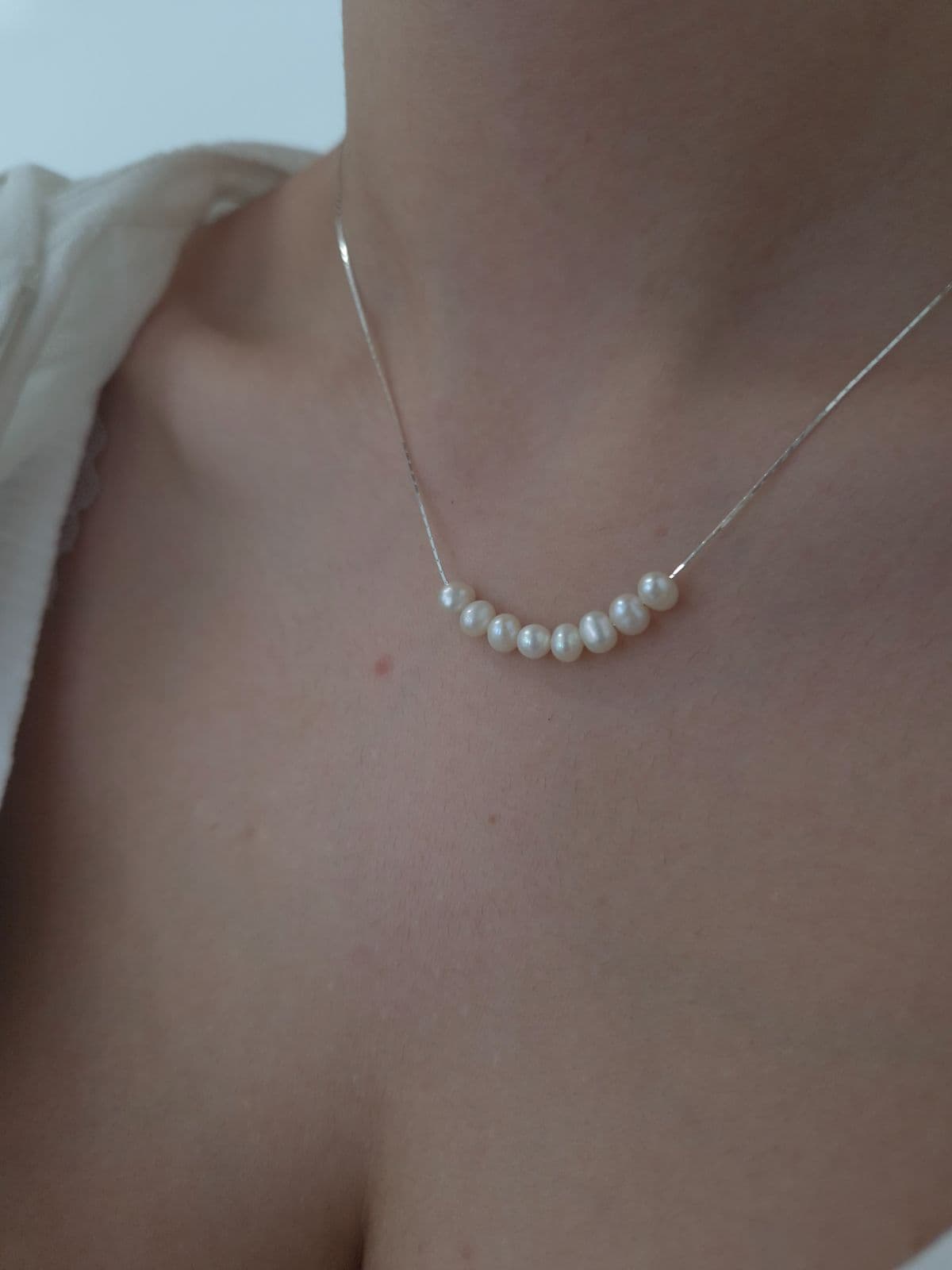 Silver 925 Freshwater Pearl Necklace N231222921 - 이미지 4