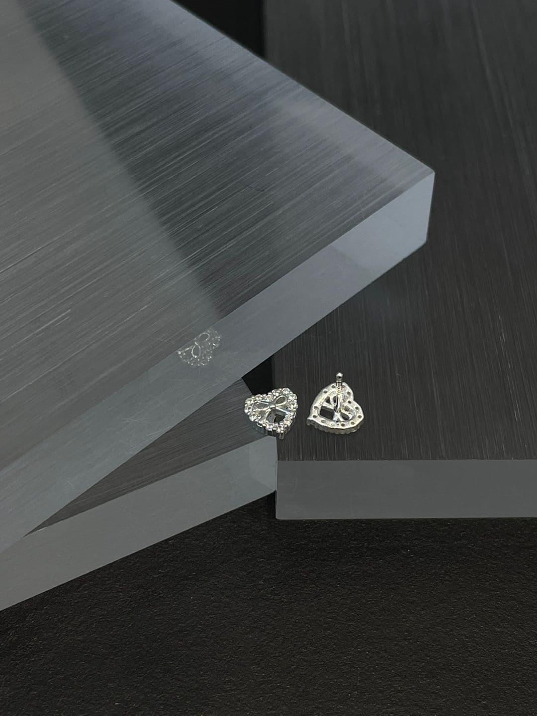 Silver 925 Heart Ribbon Post Earrings E260772246 - 이미지 4
