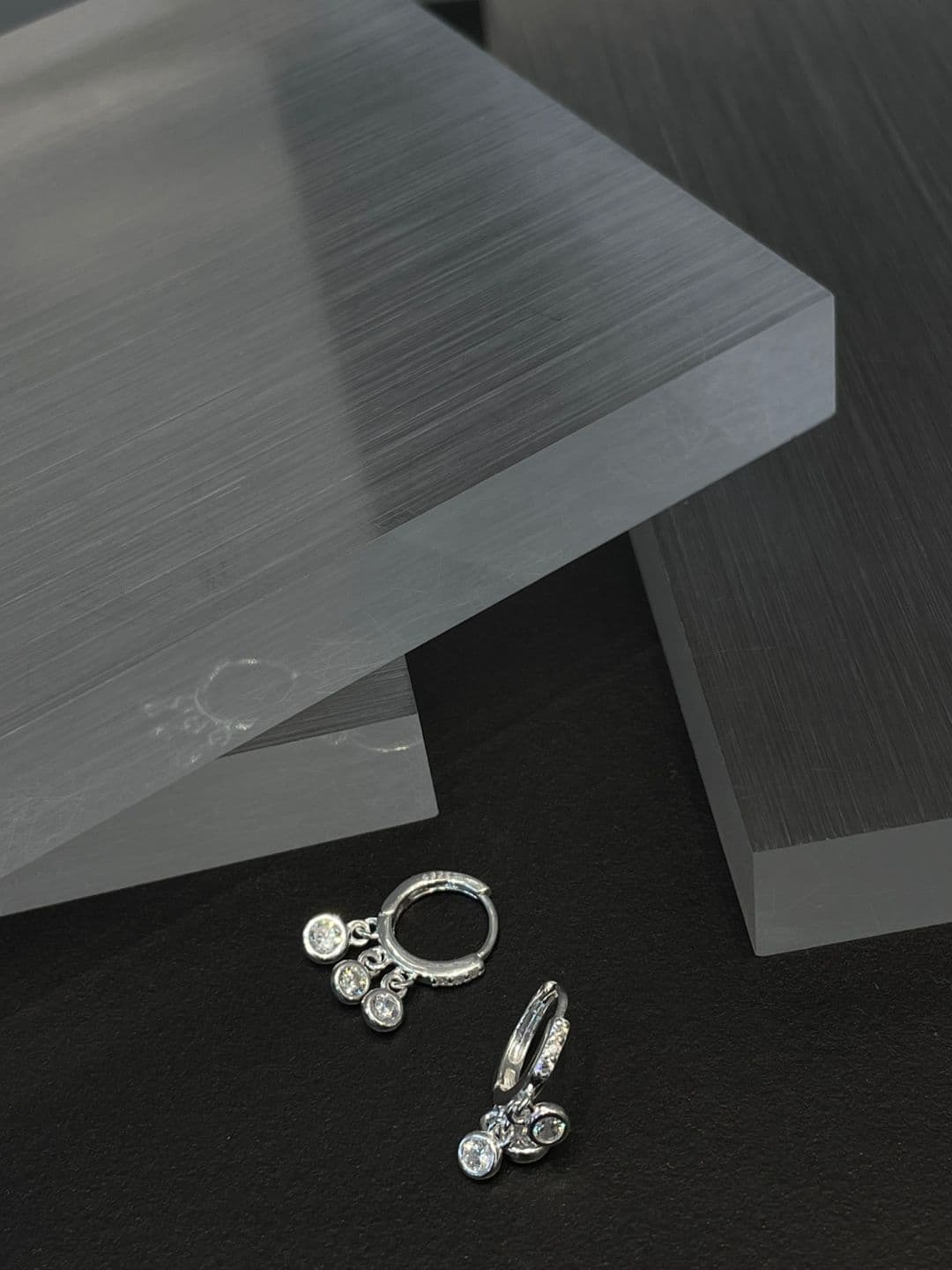 Silver 925 One-Touch Cubic Dangle Earrings E260759553 - 이미지 7