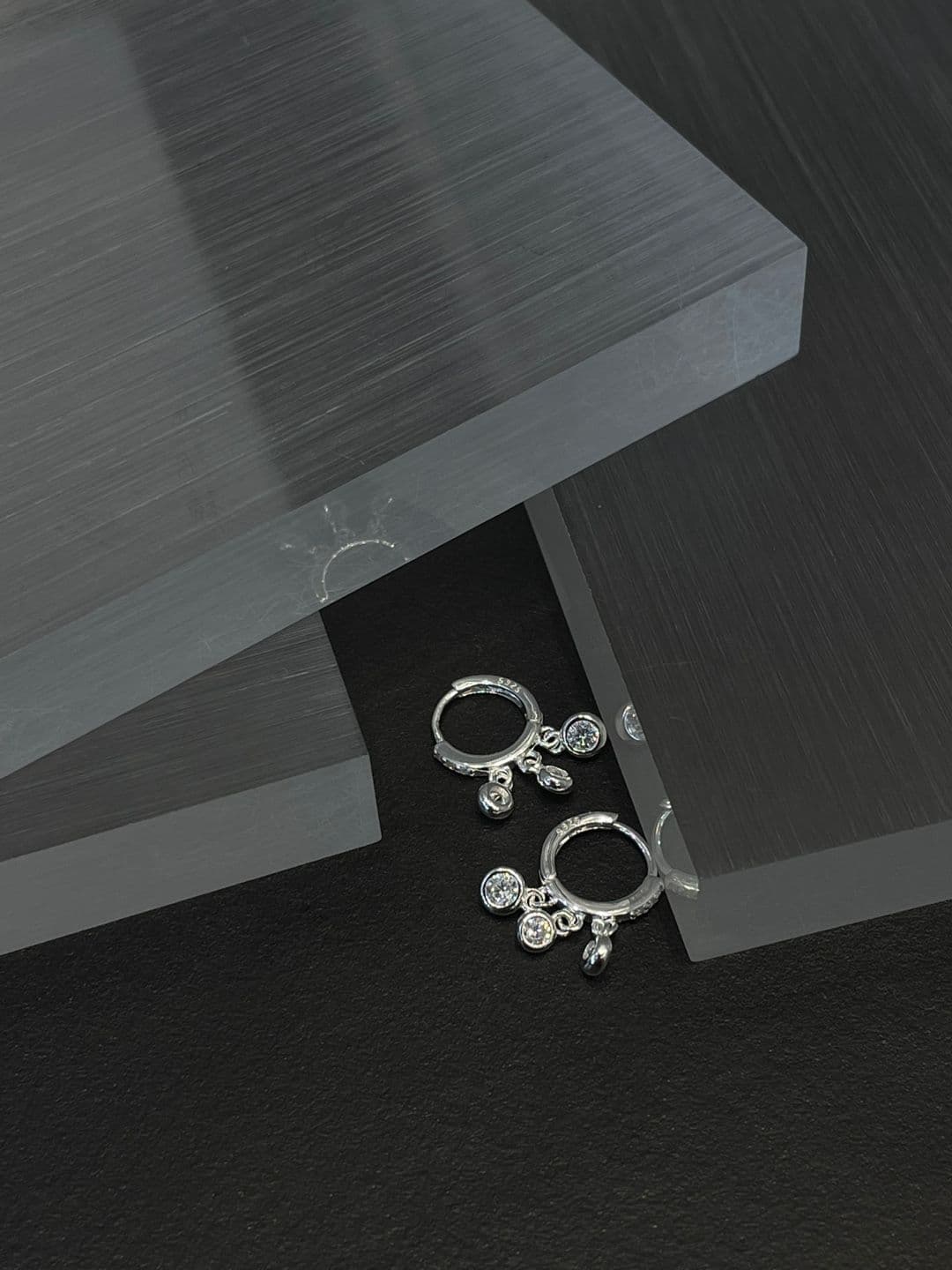 Silver 925 One-Touch Cubic Dangle Earrings E260759553 - 이미지 8