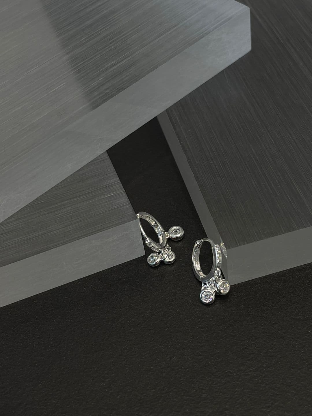Silver 925 One-Touch Cubic Dangle Earrings E260759553 - 이미지 5