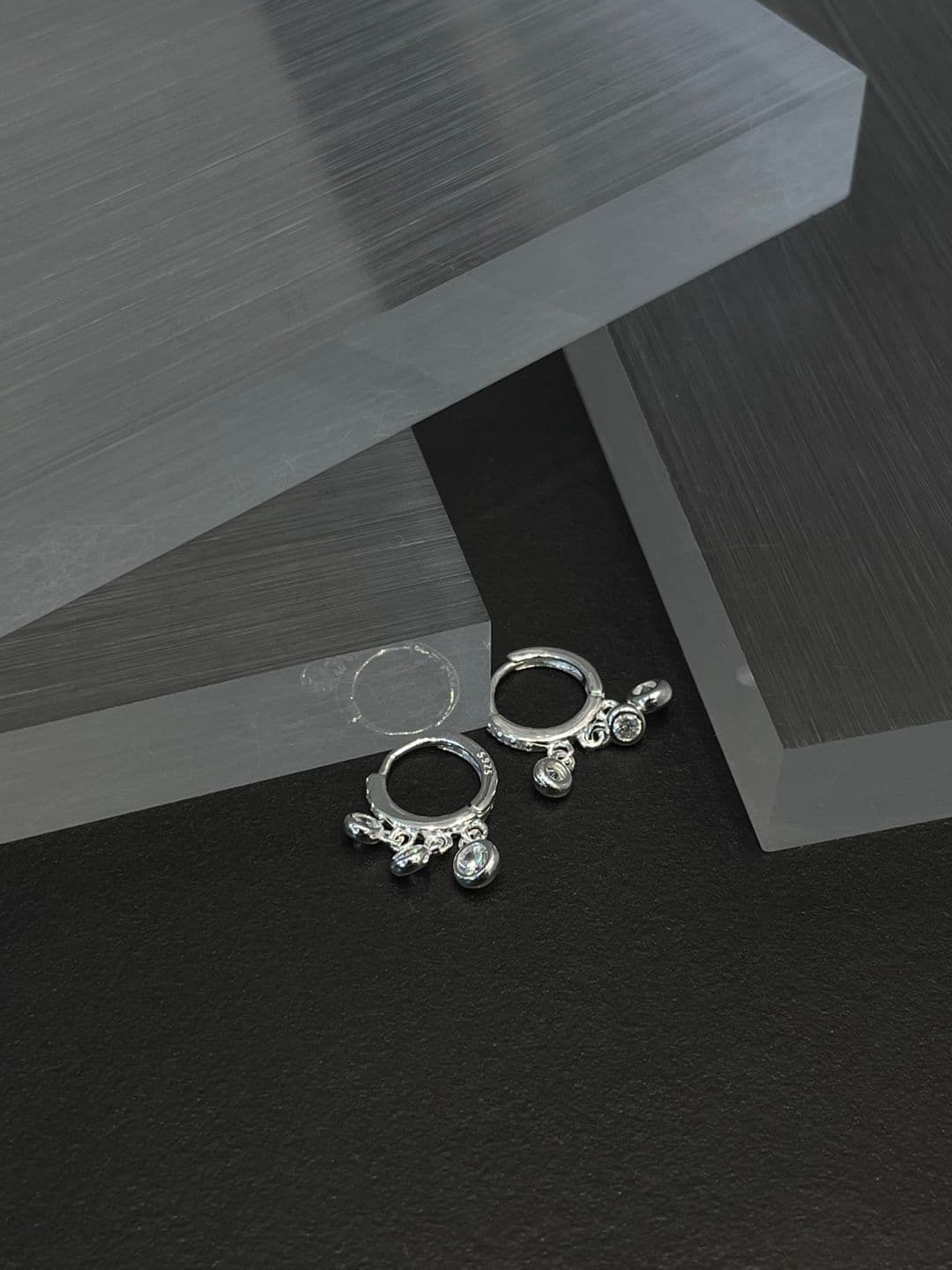 Silver 925 One-Touch Cubic Dangle Earrings E260759553 - 이미지 4