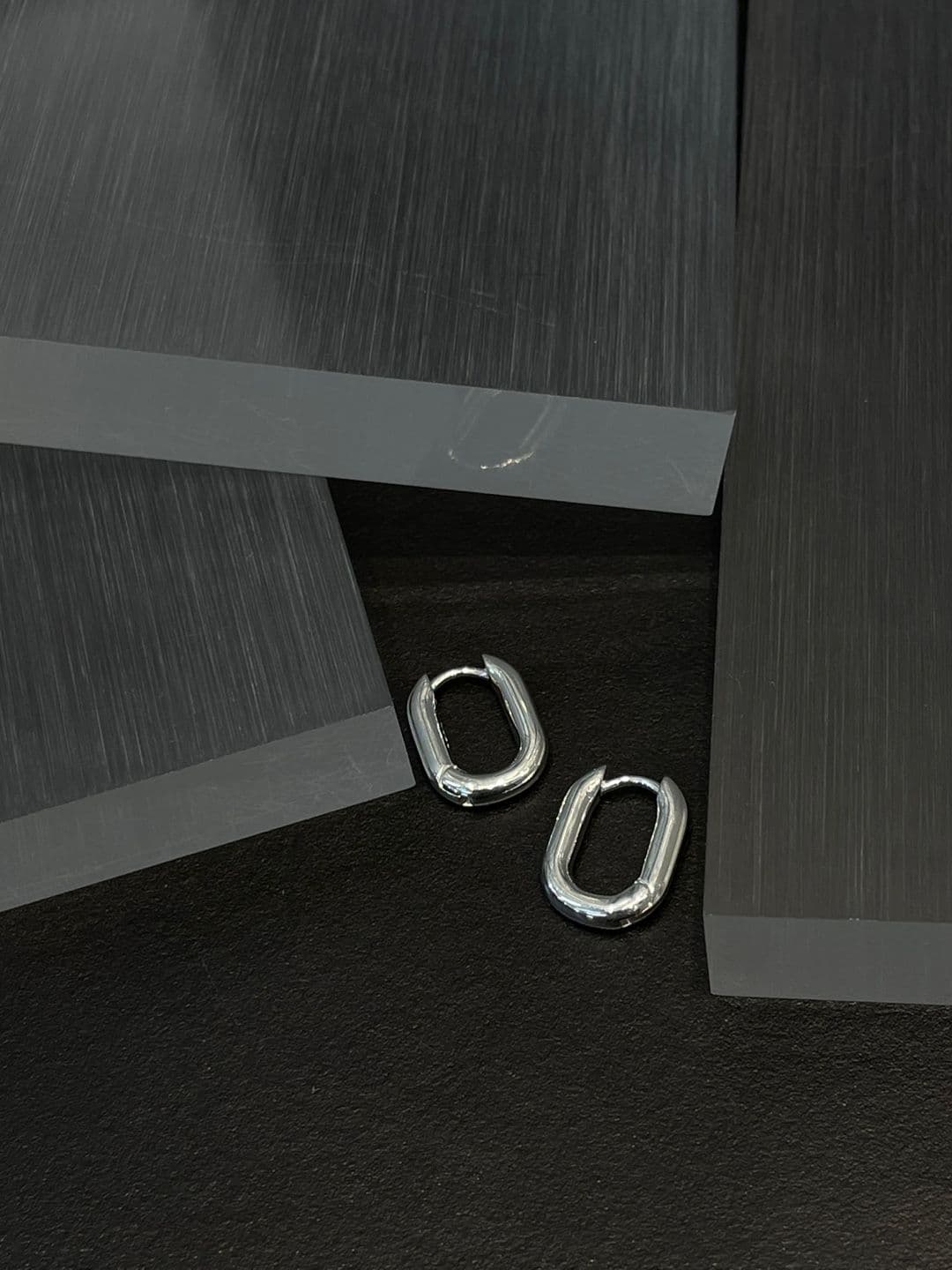 Silver 925 One-Touch Bold Square Earrings E221149488 - 이미지 8