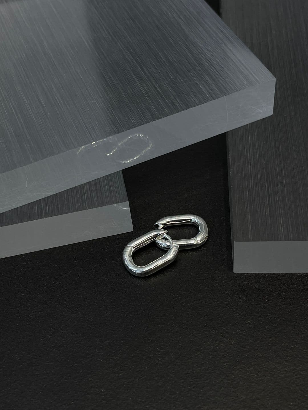 Silver 925 One-Touch Bold Square Earrings E221149488 - 이미지 7