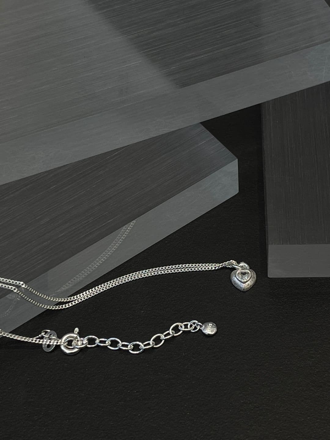 Silver 925 Matte Heart Cubic Necklace N260769129 - 이미지 4