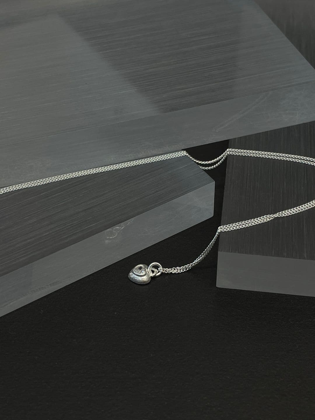 Silver 925 Matte Heart Cubic Necklace N260769129 - 이미지 5