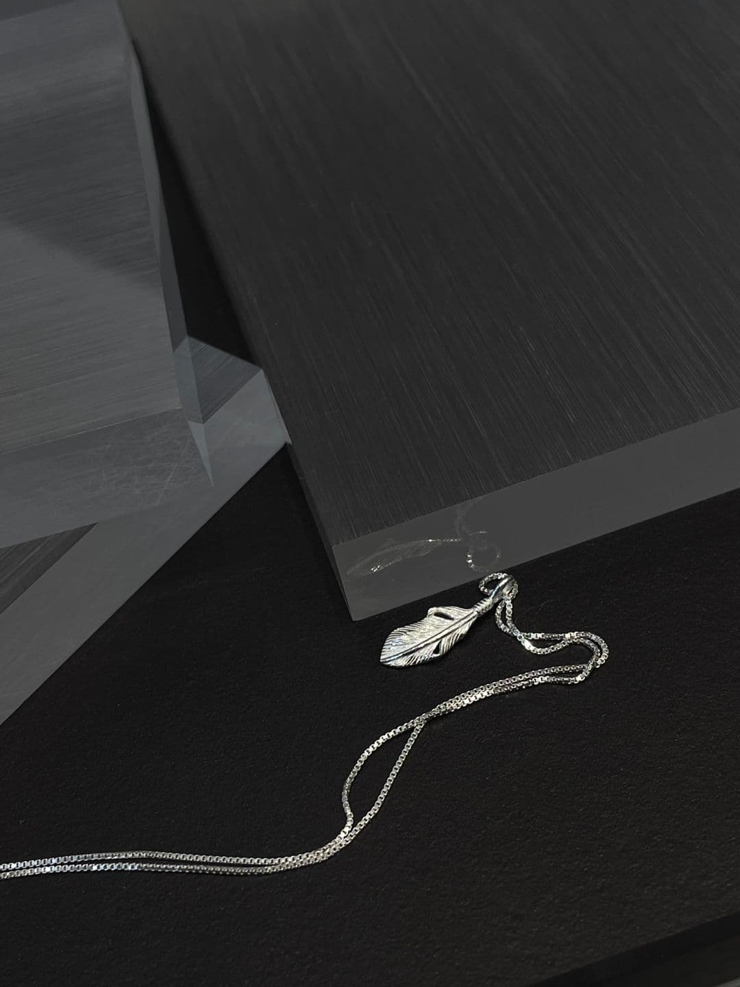 Silver 925 Leaf Box Chain Necklace N260778534 - 이미지 6