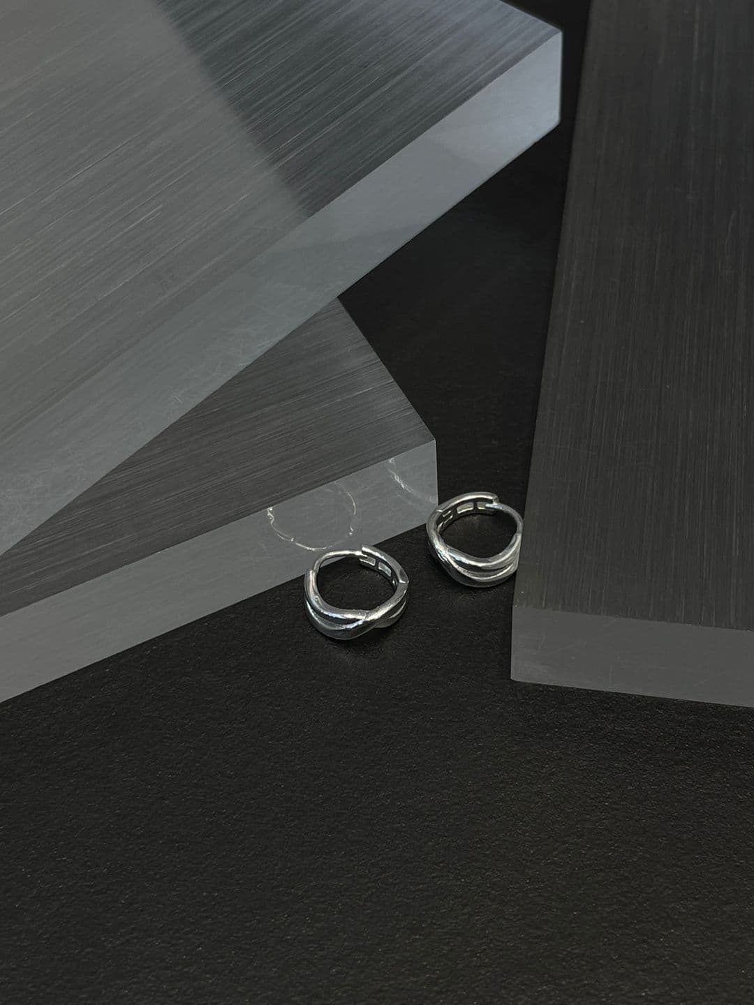 Silver 925 One-Touch Double-Strand Wave Earrings E260778772 - 이미지 8