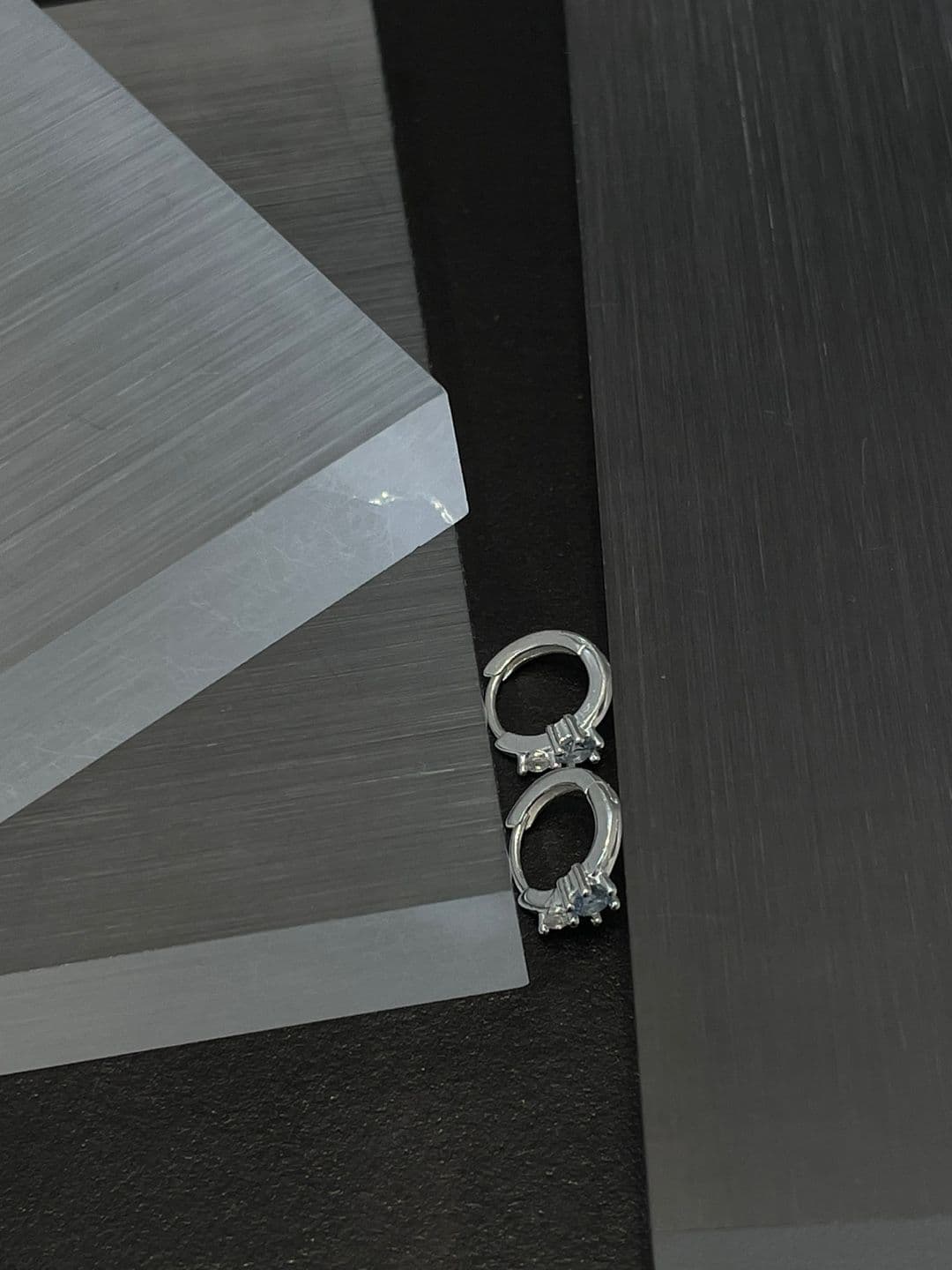 Silver 925 Blue Cubic One-Touch Earrings E260723281 - 이미지 5