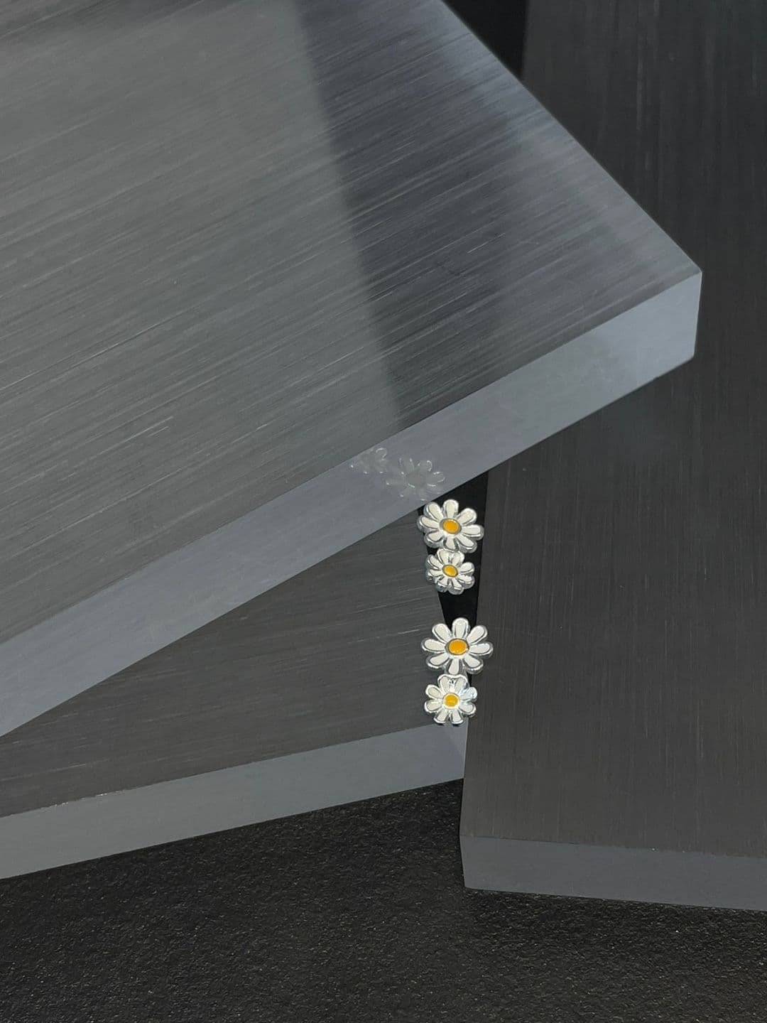 Silver 925 Double Daisy Post Earrings E260777905 - 이미지 5