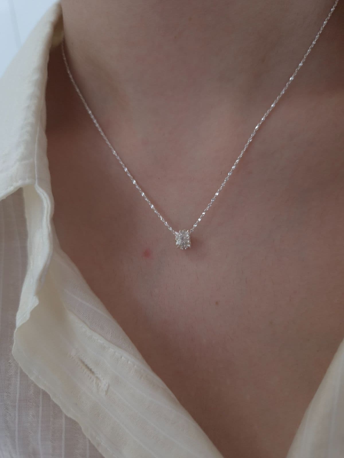 Silver 925 Cog Pendant Cutting Chain Necklace N260788280 - 이미지 1