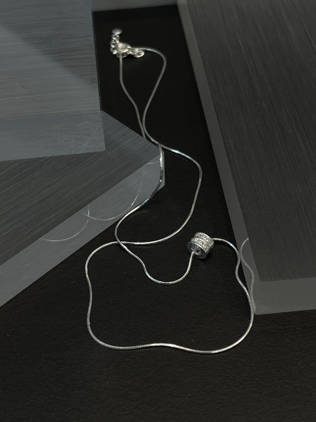 Silver 925 Cubic Ring Snake Chain 1mm Necklace N260786886 - 이미지 5