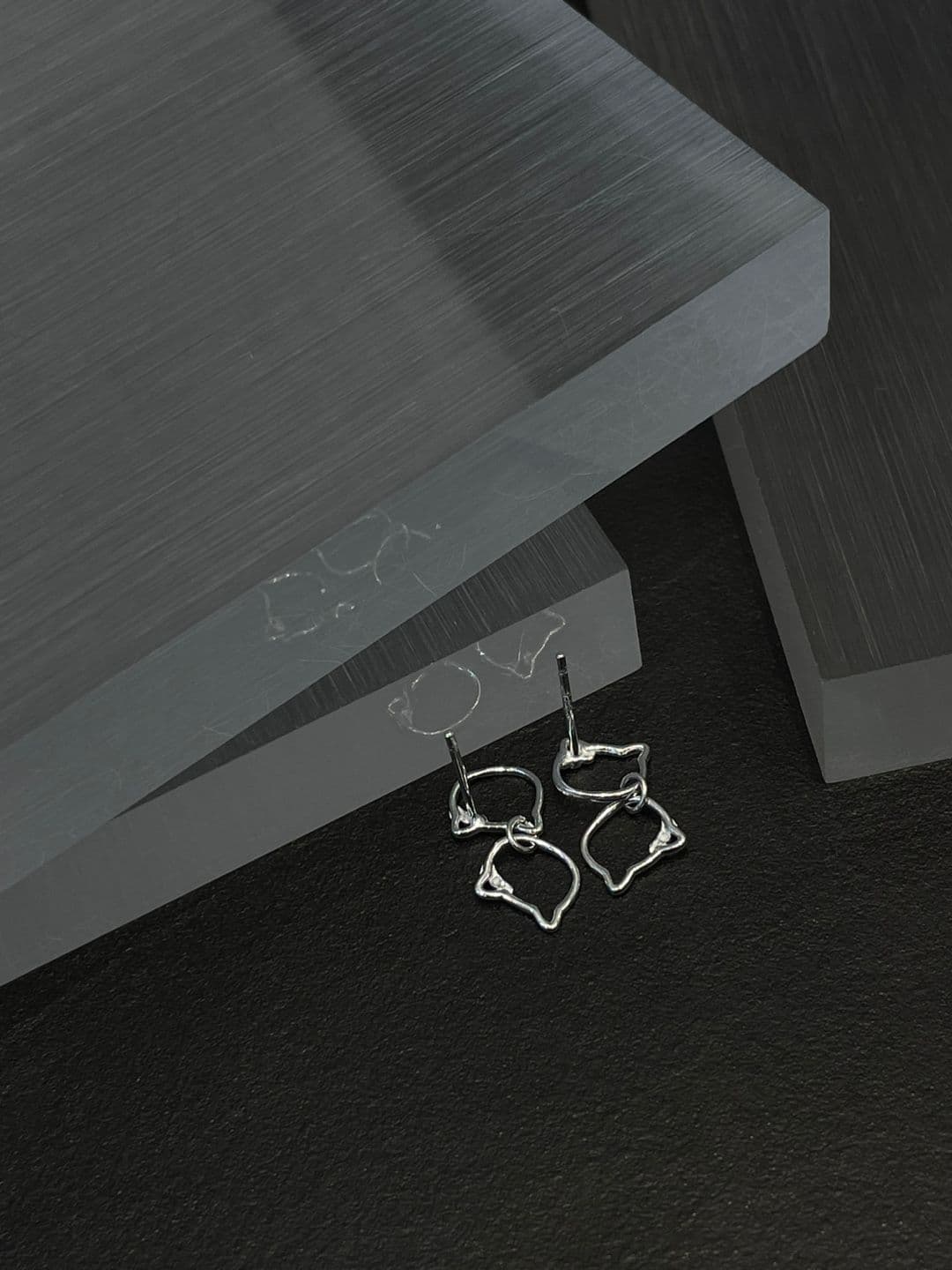 Silver 925 Cat Dangle Post Earrings E260781257 - 이미지 5