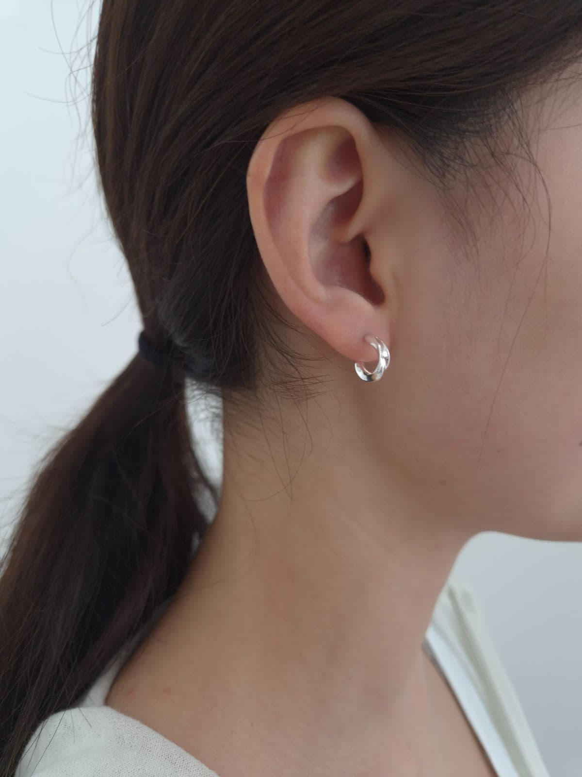 Silver 925 Twisted C-Post Earrings E260781055 - 이미지 3