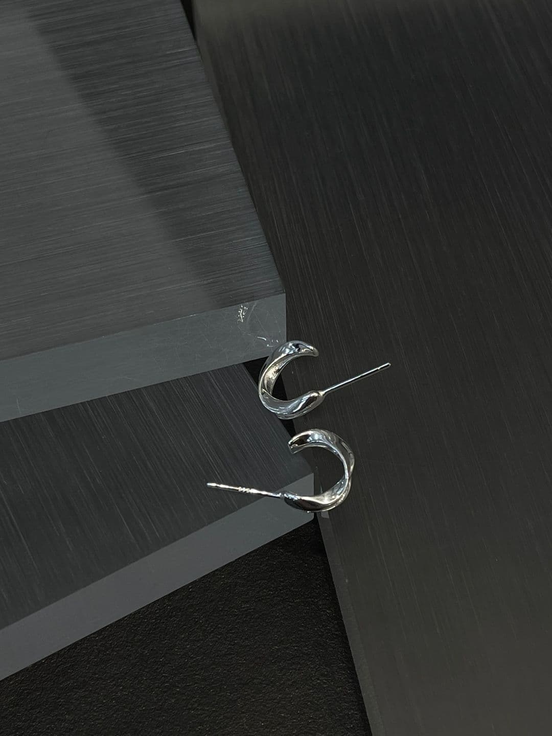Silver 925 Twisted C-Post Earrings E260781055 - 이미지 4