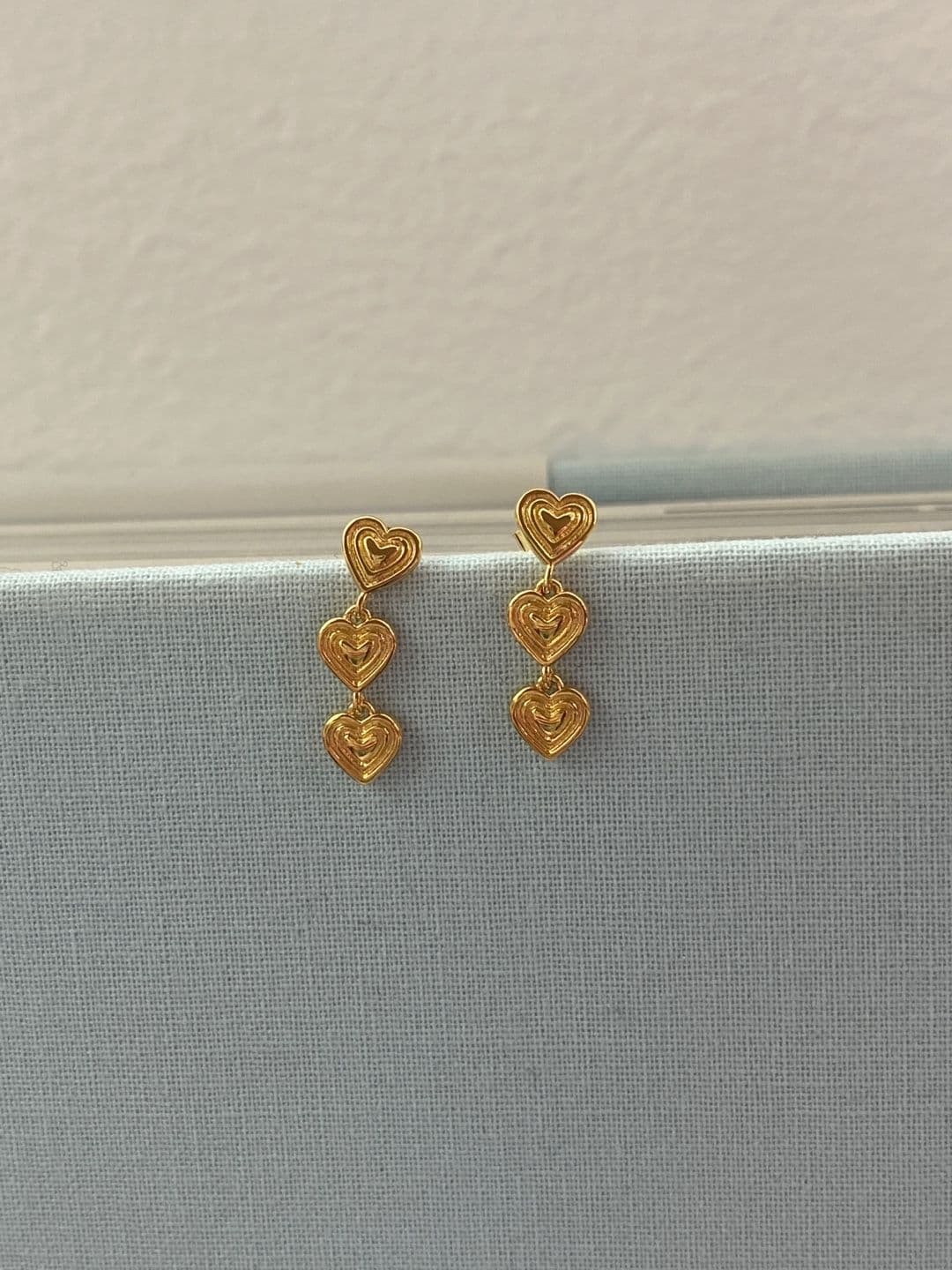Silver 925 Heart Dangle Post Earrings E230214753 - 이미지 3