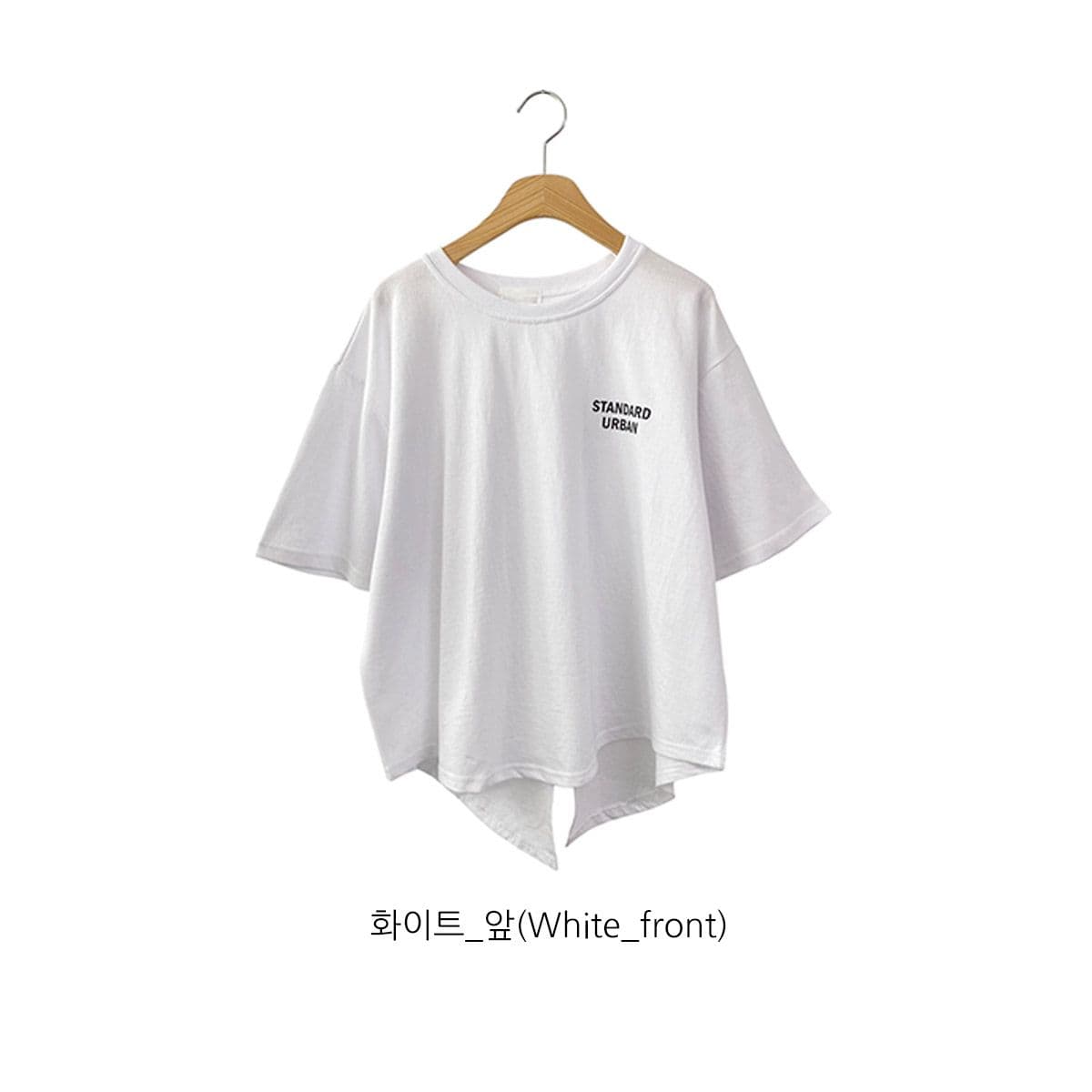 Diagonal Urban T-shirt (New Short Sleeve T-shirt, Back Slit Print T-shirt, Terry Round Neck T-shirt) - 이미지 7