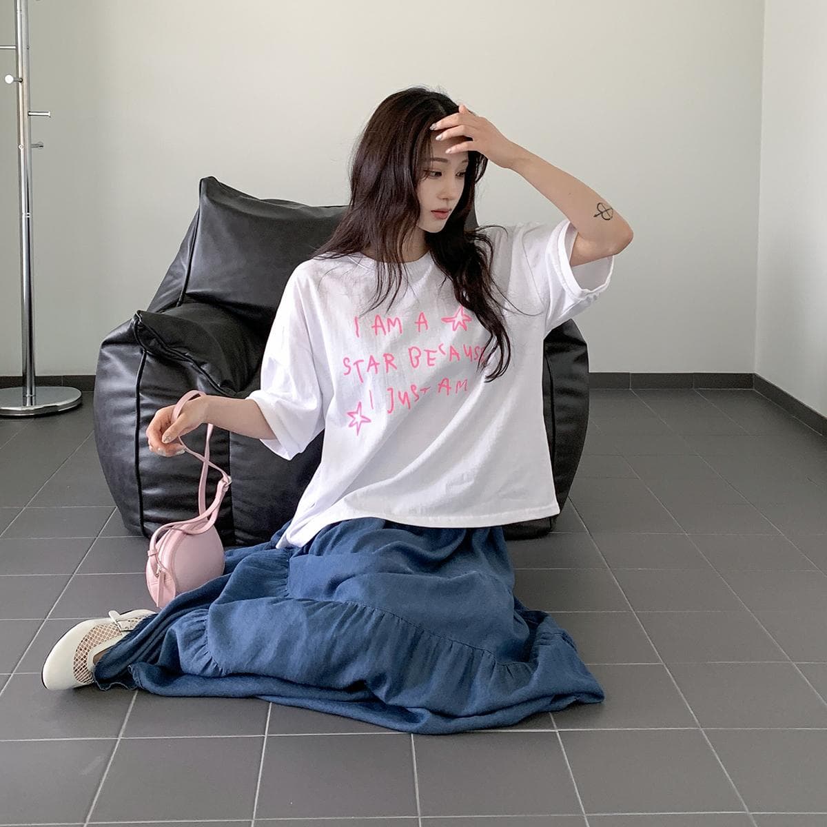 AM Printed T-shirt (New Short Sleeve T-shirt Summer Boxy T-shirt Basic T-shirt Cotton T-shirt Printed T-shirt) - 이미지 3