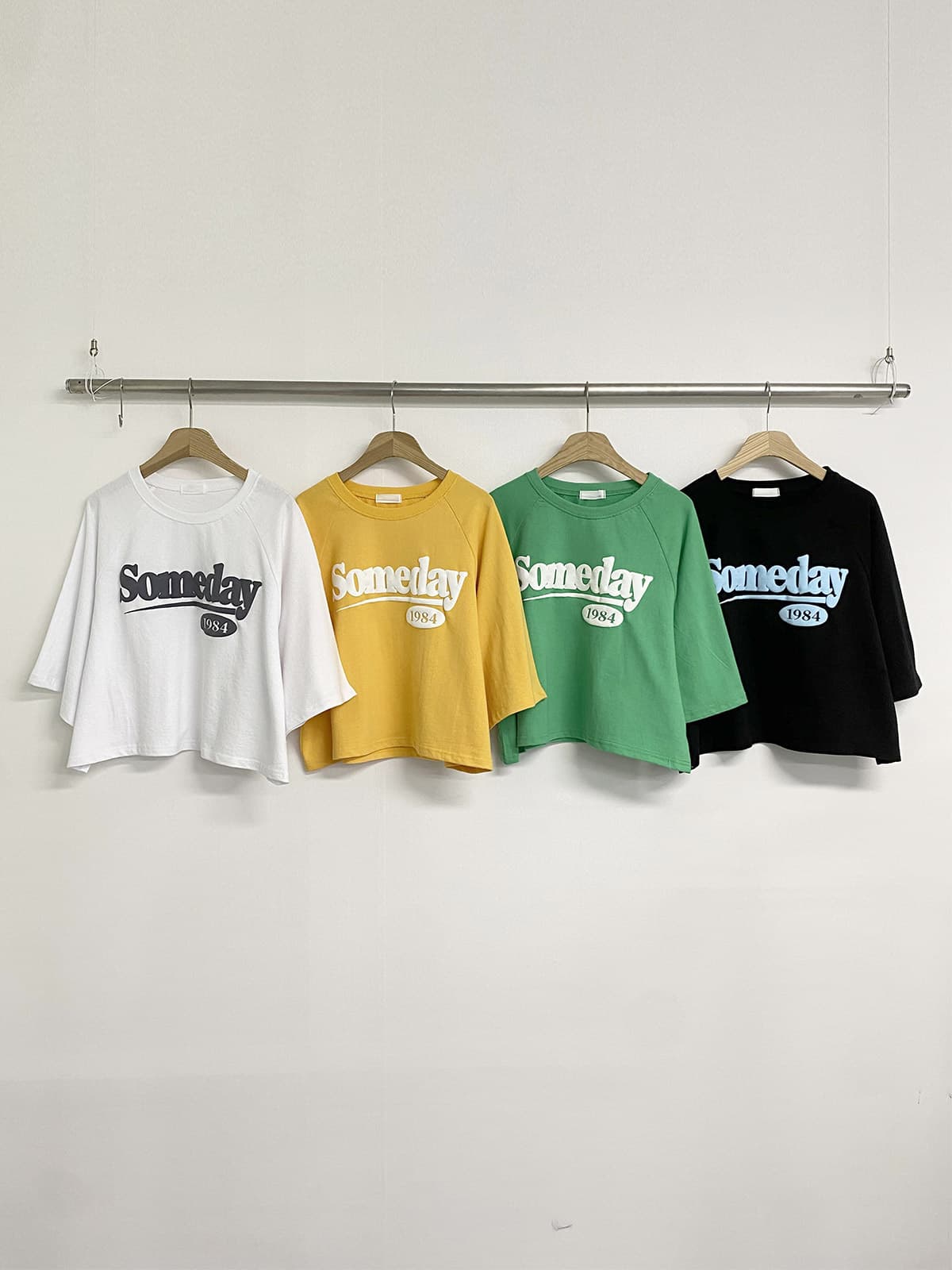 Puff Crop T-shirt (New Arrival Short Sleeve Summer Raglan Boxy Crop Top Puff Print) - 이미지 7