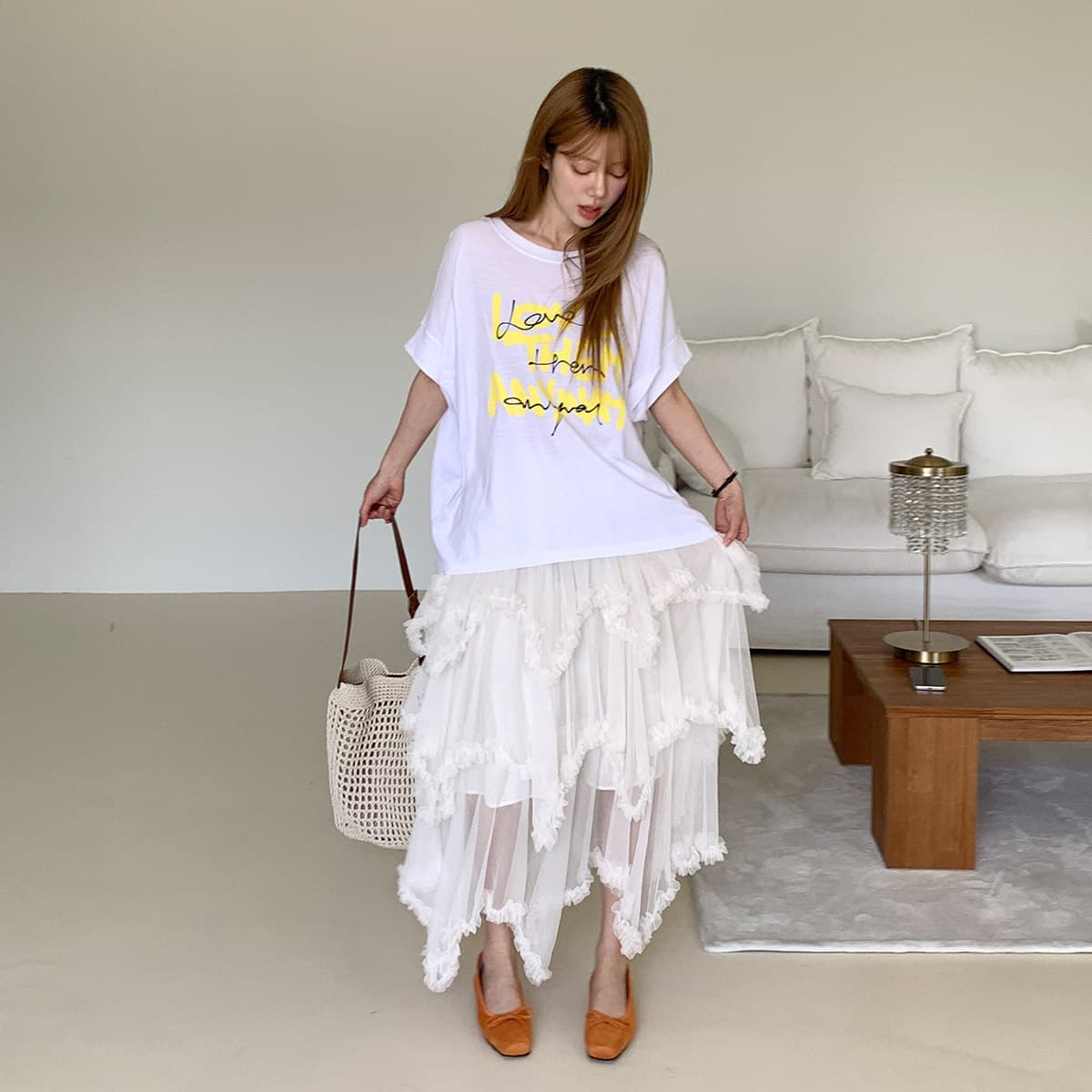 Oversized Single T-shirt (New Arrival Short Sleeve T-shirt Boxy T-shirt Oversized Loose Fit Cotton T-shirt) - 이미지 7