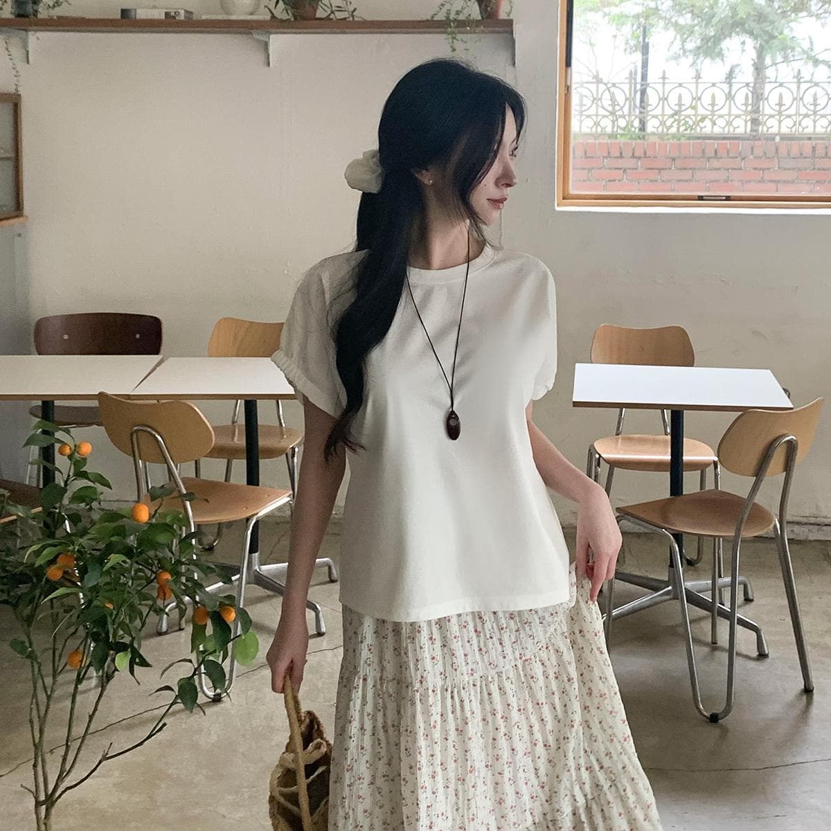 Elastic Sleeve T-shirt (New Summer Short Sleeve T-shirt, Stretch Sleeve Pleated Elastic Tee) - 이미지 4