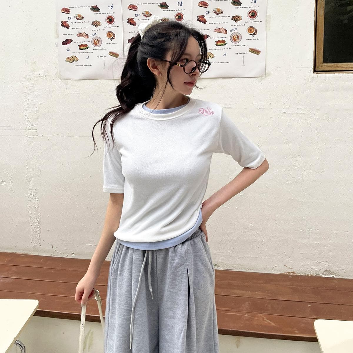 Piner Ribbed T-shirt (New Summer Short Sleeve T-shirt, Summer Basic T-shirt, Spandex T-shirt, Inner Ribbed T-shirt) - 이미지 2