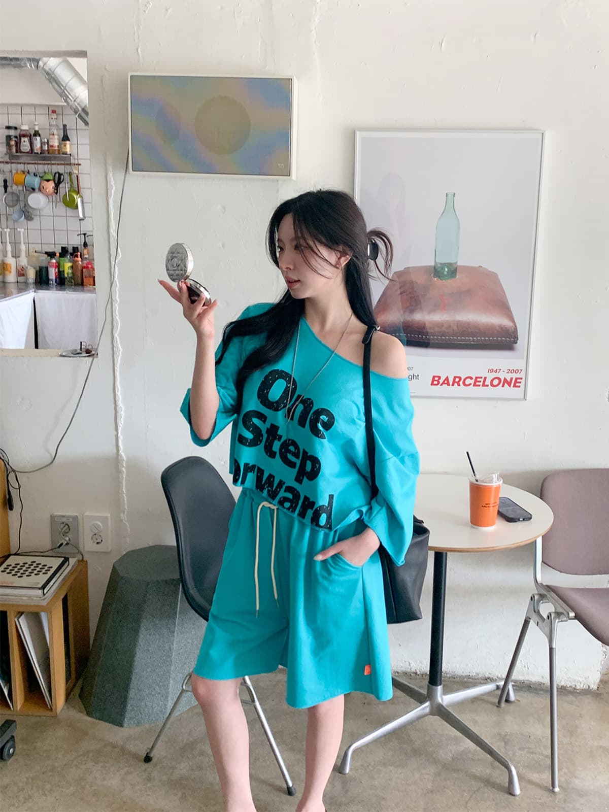 One-Step Set (New Summer Shorts Set, Short Sleeve T-shirt, Printed Crop Set) - 이미지 3