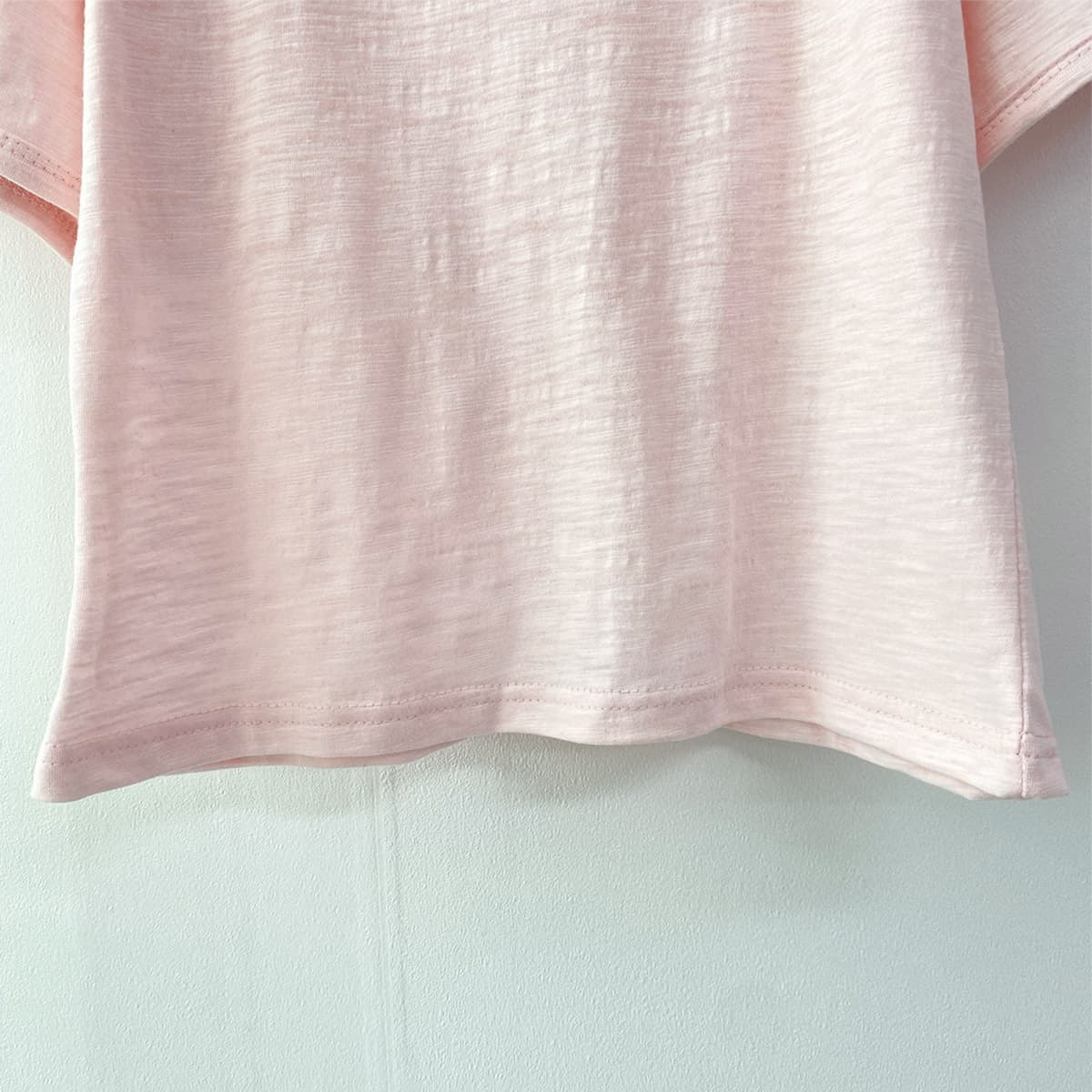 U-neck Big Sleeve (New Summer Short Sleeve T-shirt U-neck Slub Cotton Tee) - 이미지 12
