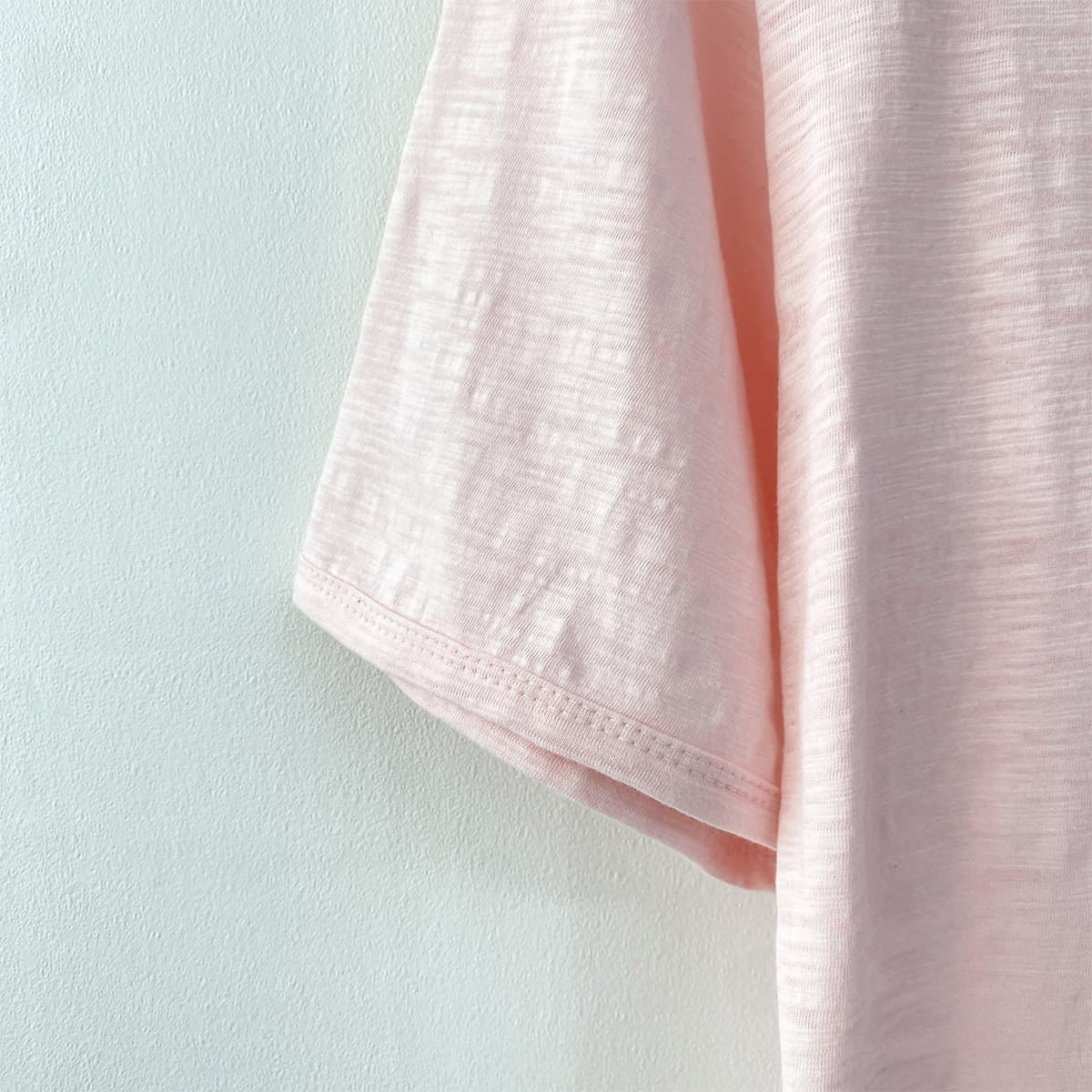 U-neck Big Sleeve (New Summer Short Sleeve T-shirt U-neck Slub Cotton Tee) - 이미지 11