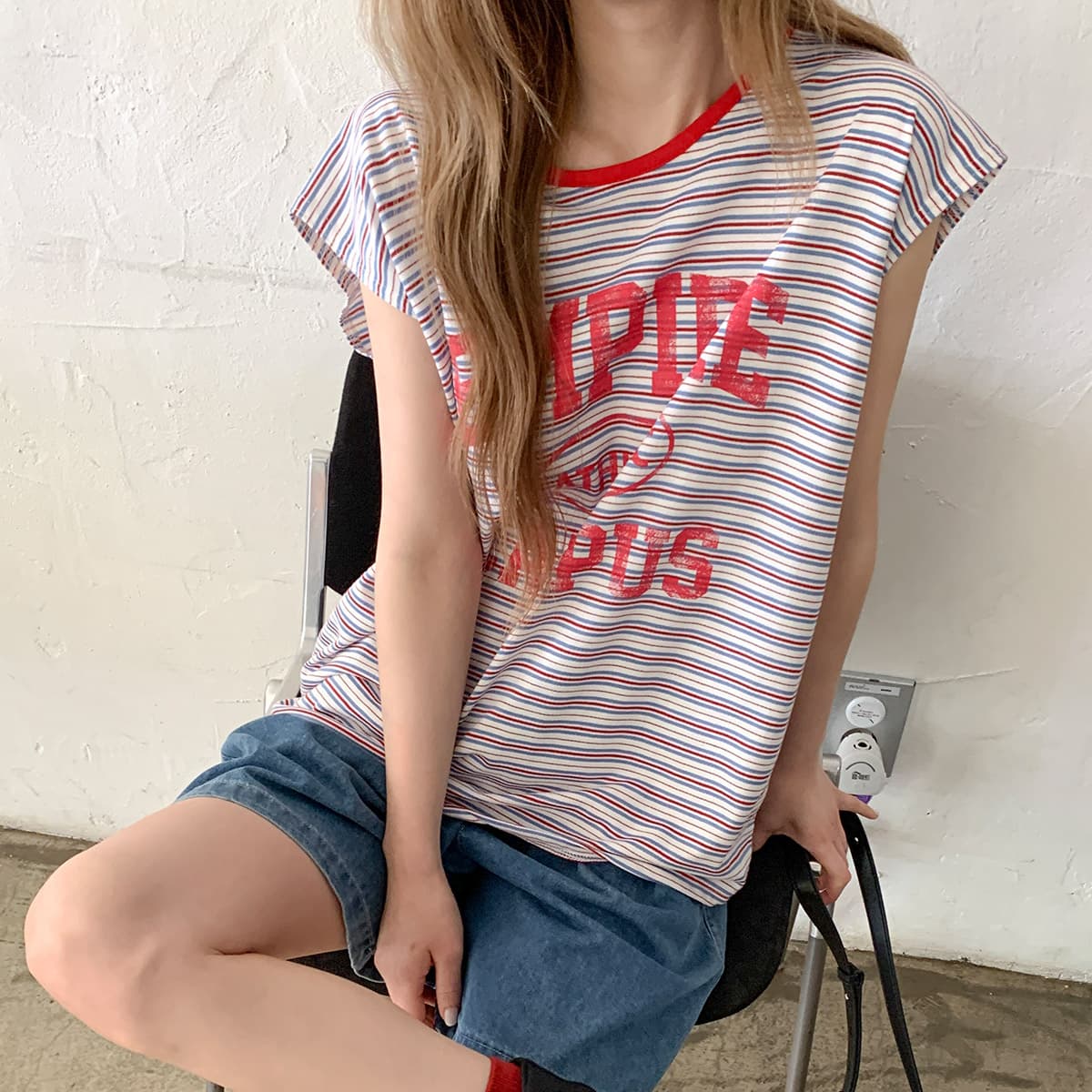 Dream Sleeveless (New Summer Sleeveless Layered Sleeveless Top Striped Boxy Sleeveless) - 이미지 8